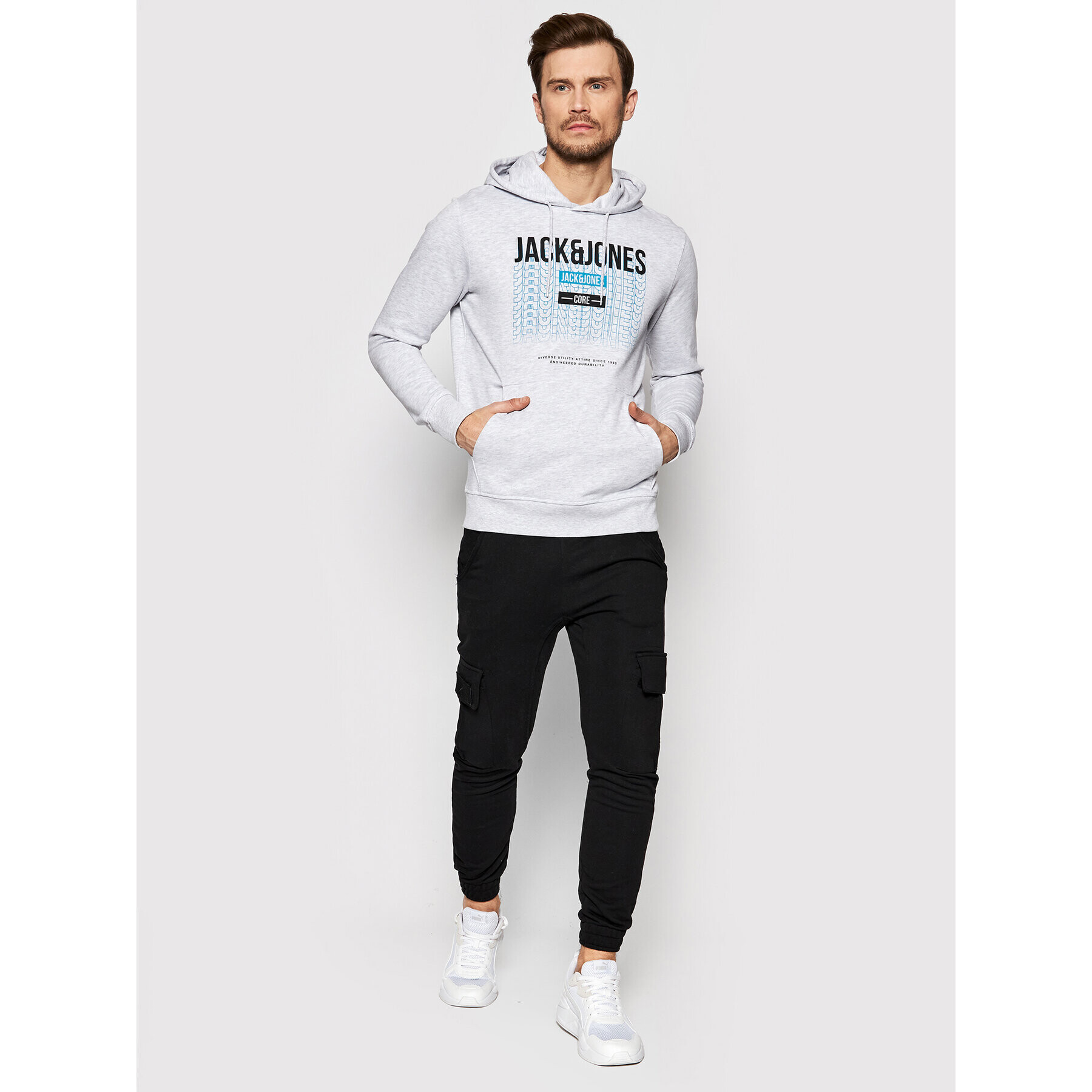 Jack&Jones Mikina Cyber 12206191 Šedá Regular Fit - Pepit.cz