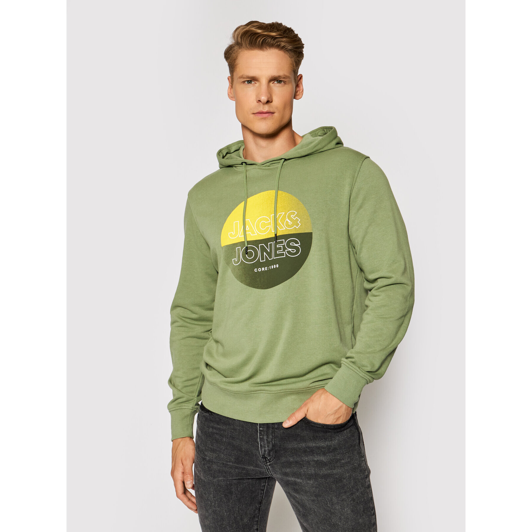 Jack&Jones Mikina Fading 12191999 Zelená Regular Fit - Pepit.cz