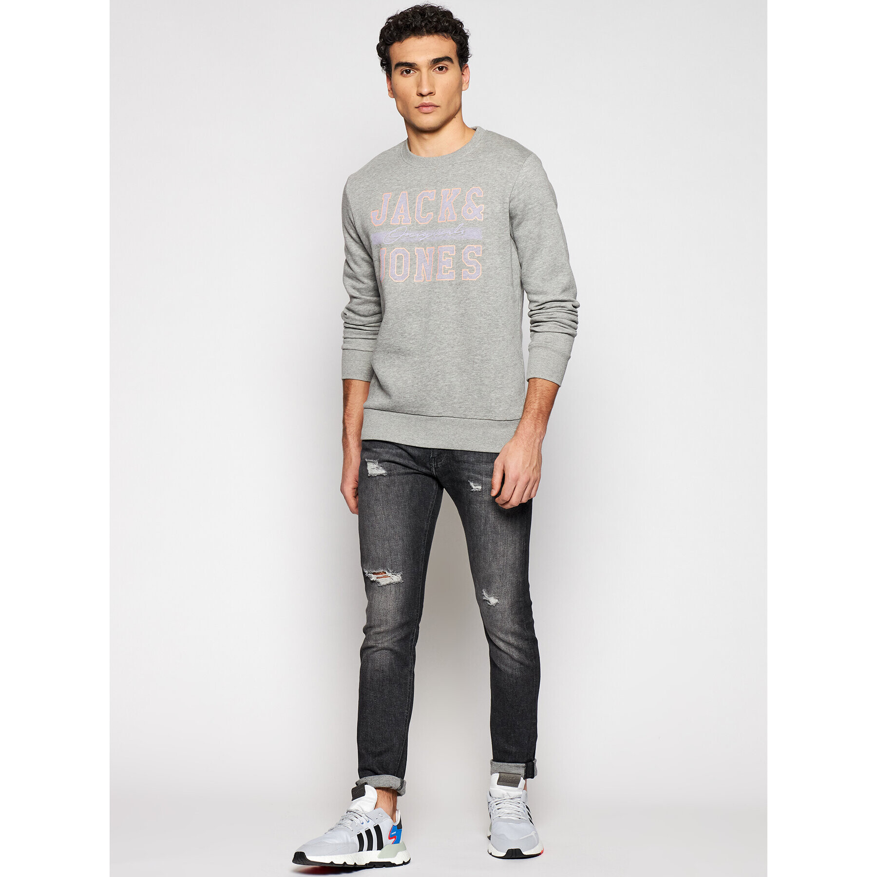 Jack&Jones Mikina Faster 12188172 Šedá Regular Fit - Pepit.cz