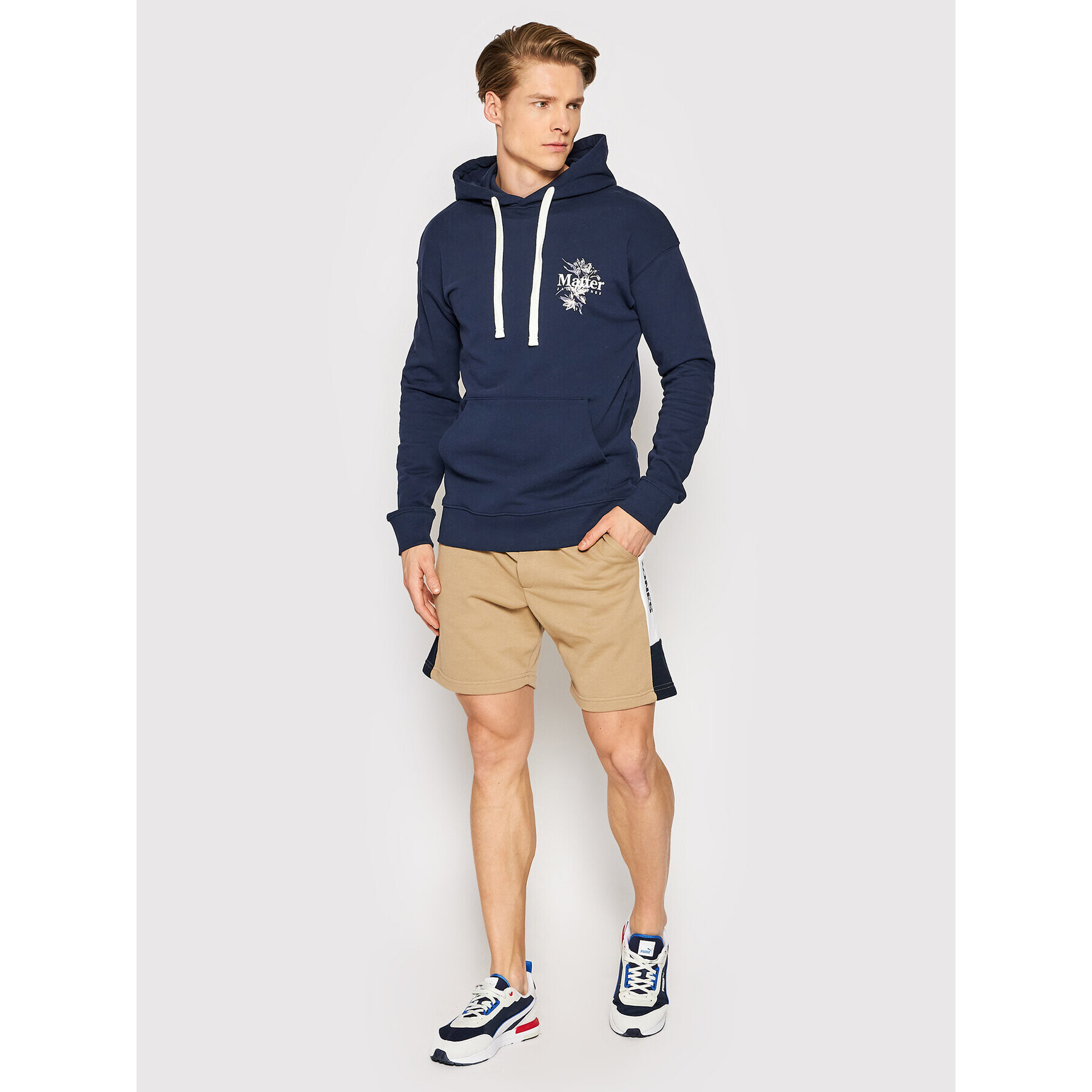 Jack&Jones Mikina Flow 12205654 Tmavomodrá Relaxed Fit - Pepit.cz