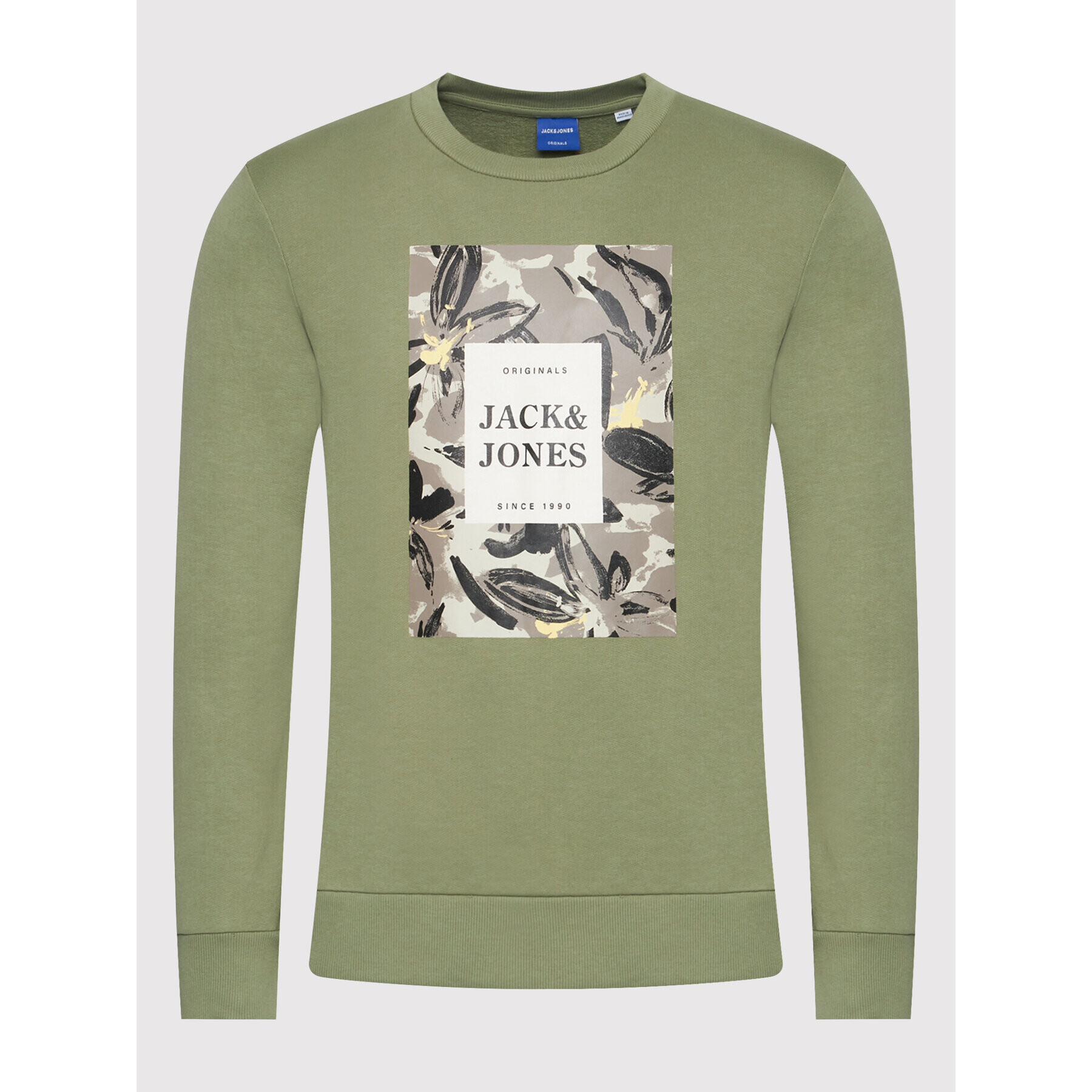 Jack&Jones Mikina Flower 12205655 Zelená Regular Fit - Pepit.cz