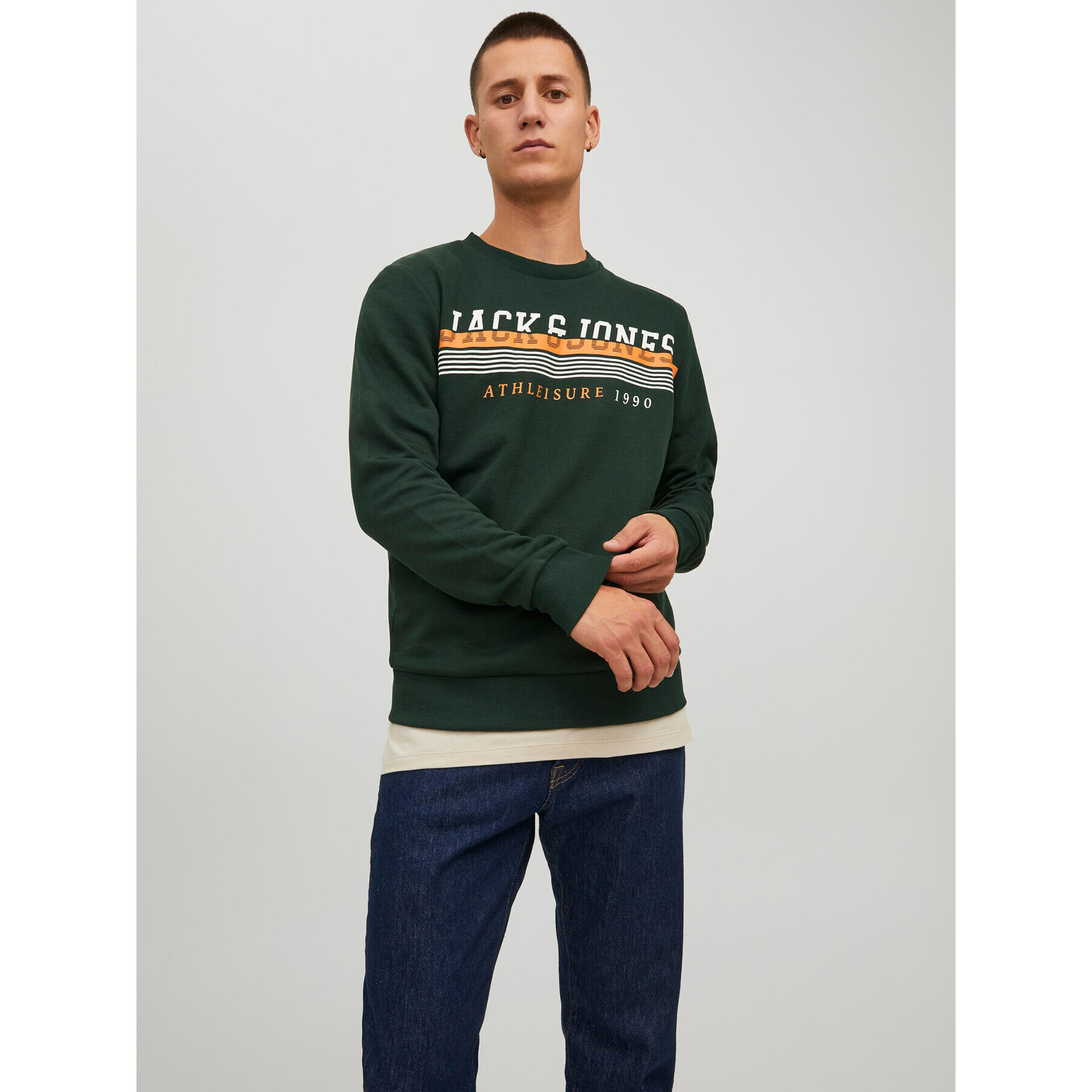 Jack&Jones Mikina Iron 12211538 Zelená Regular Fit - Pepit.cz