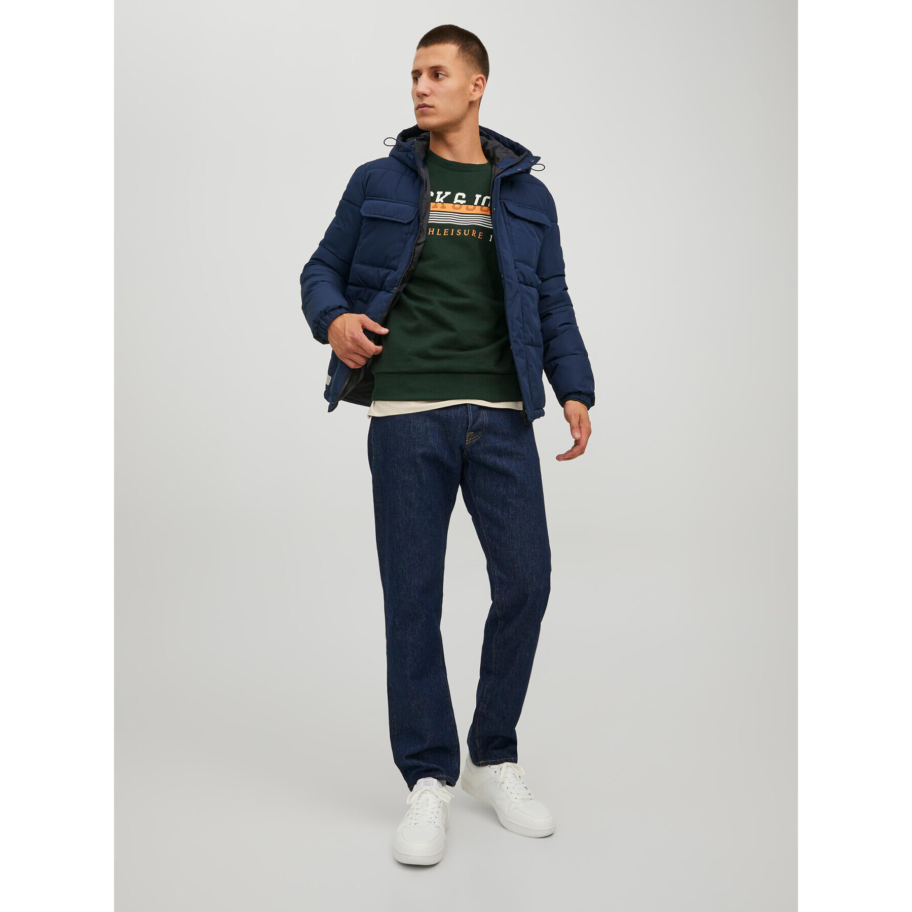 Jack&Jones Mikina Iron 12211538 Zelená Regular Fit - Pepit.cz