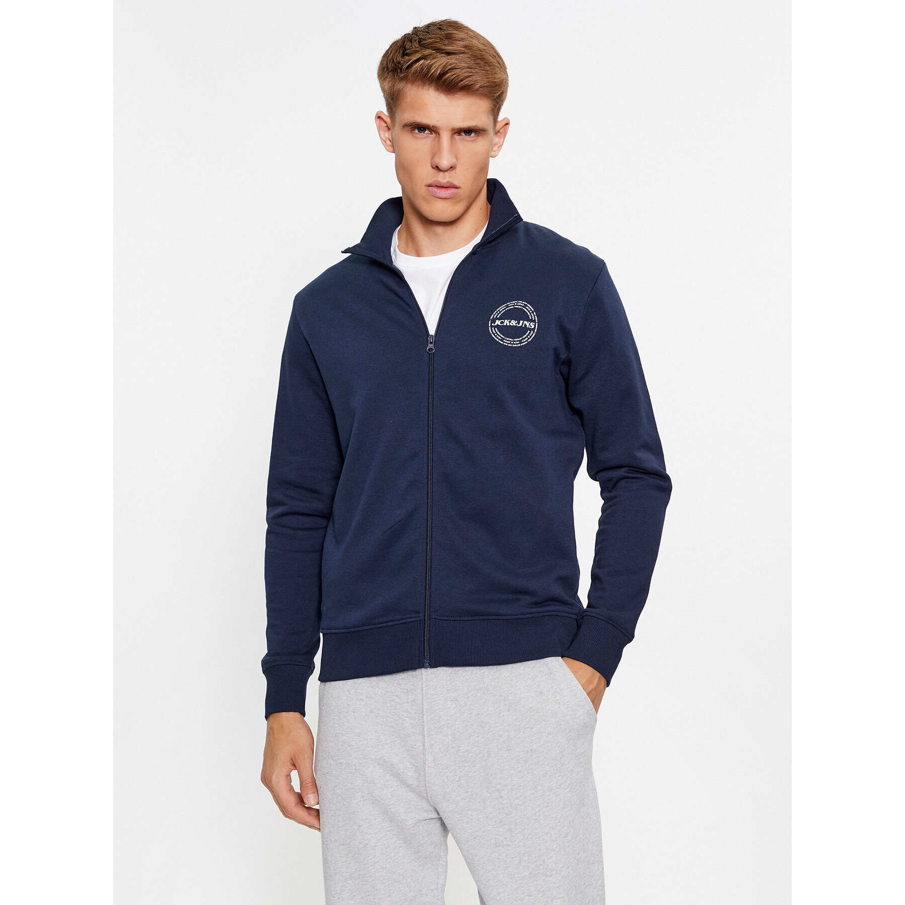 Jack&Jones Mikina Jake 12236166 Tmavomodrá Regular Fit - Pepit.cz