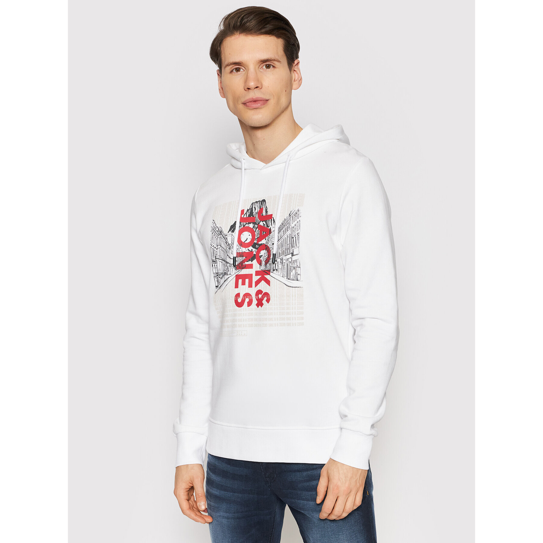 Jack&Jones Mikina Kalf 12202138 Bílá Regular Fit - Pepit.cz