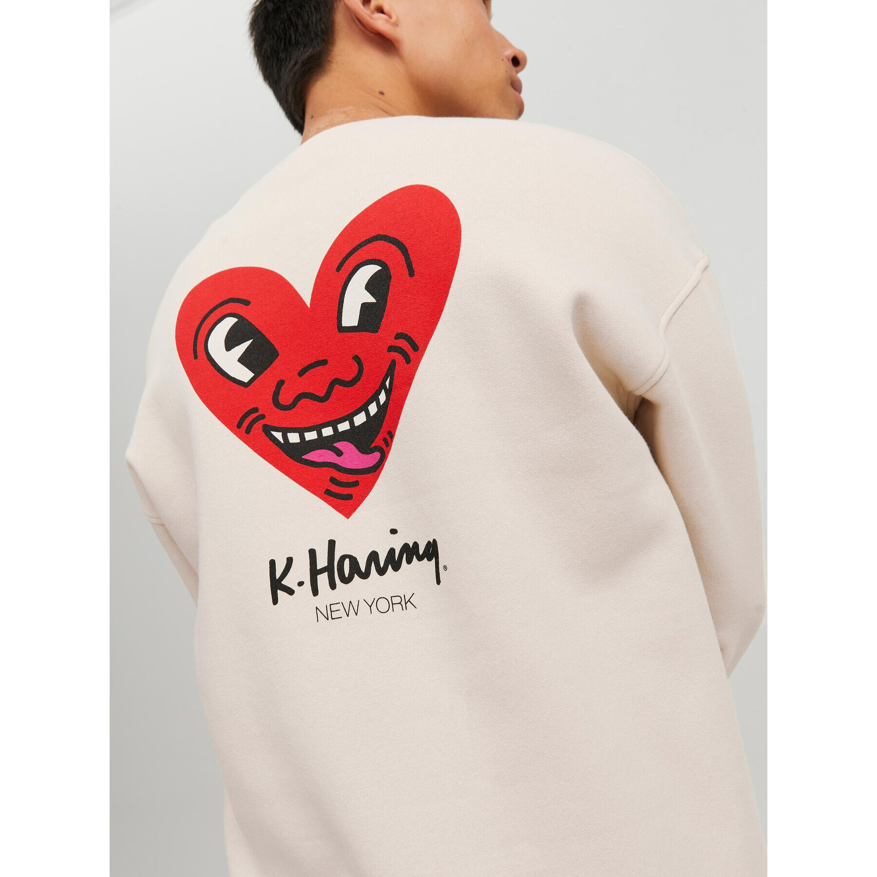 Jack&Jones Mikina Keith Haring 12230904 Béžová Relaxed Fit - Pepit.cz