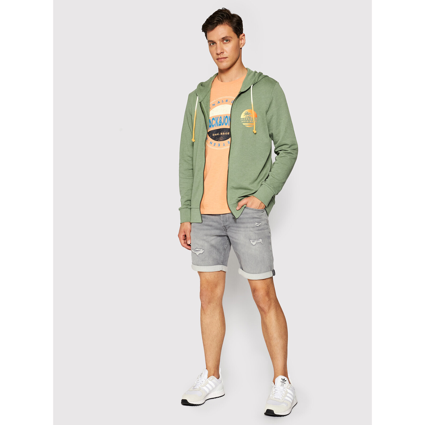 Jack&Jones Mikina Laguna 12188282 Zelená Regular Fit - Pepit.cz