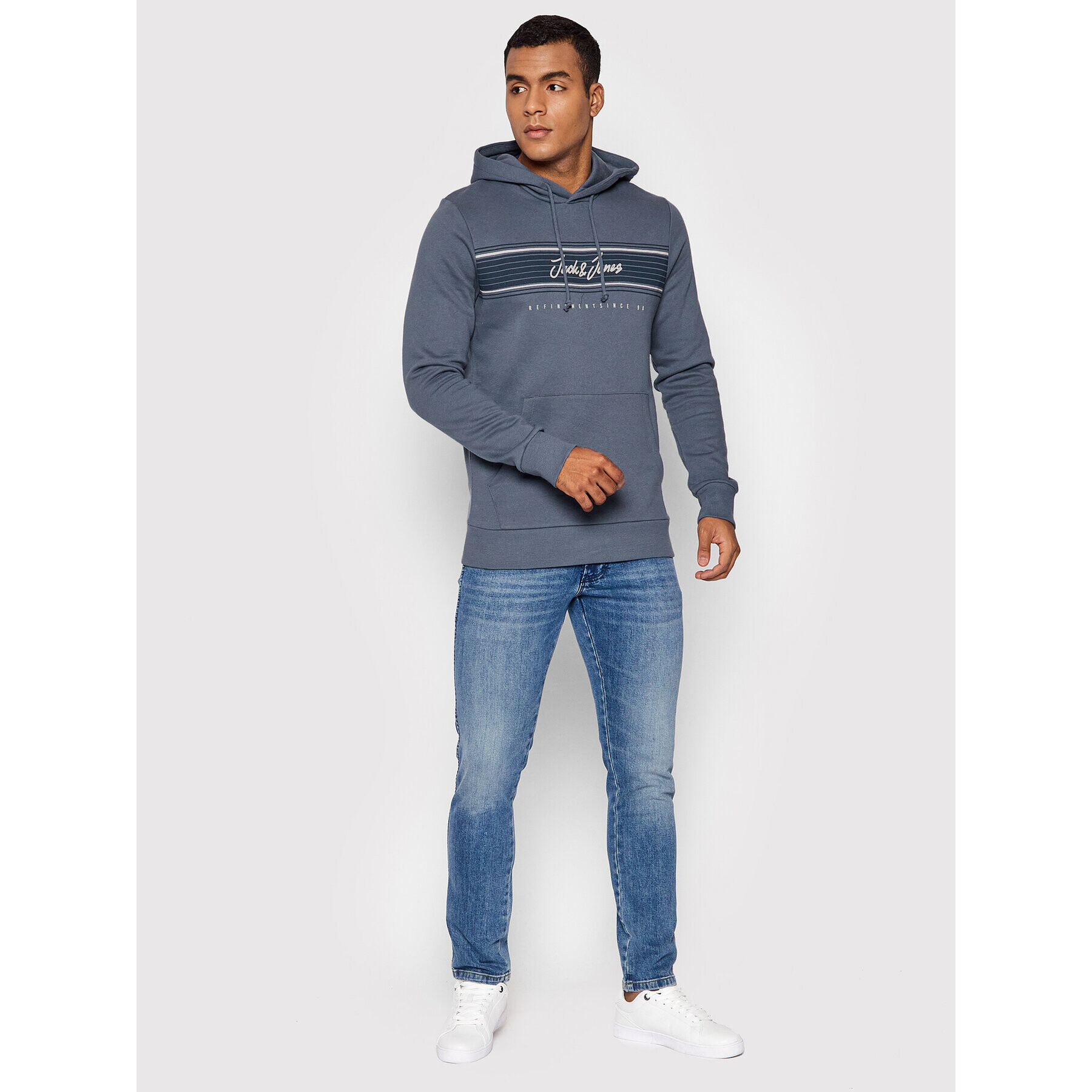 Jack&Jones Mikina Leo 12200768 Modrá Regular Fit - Pepit.cz