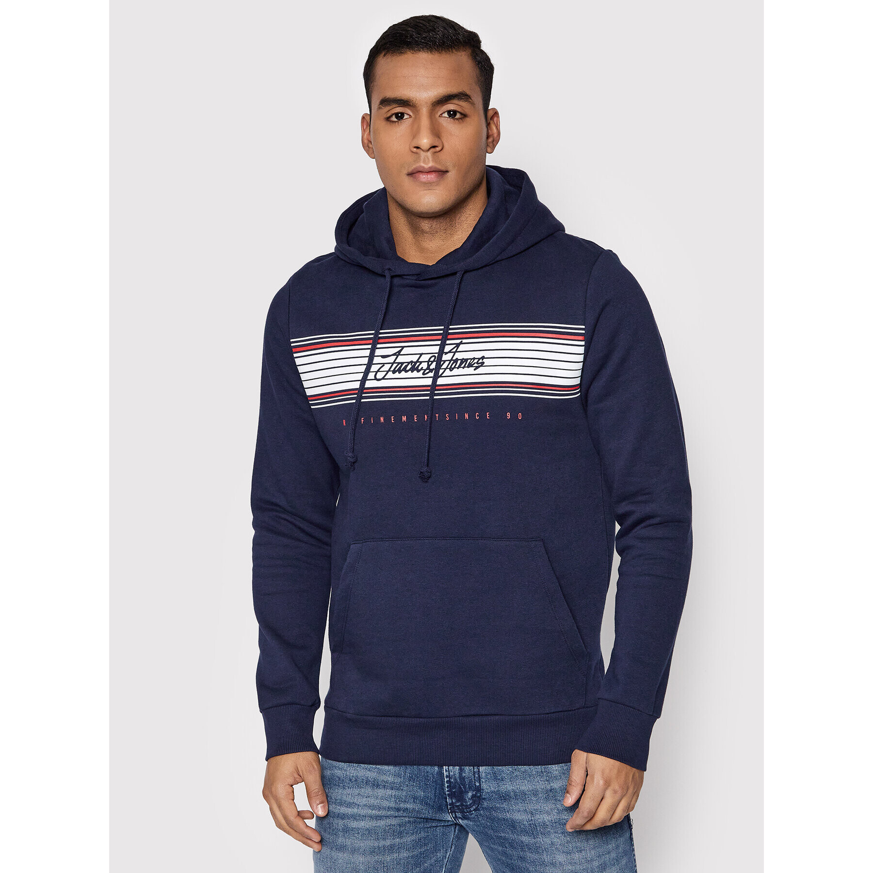 Jack&Jones Mikina Leo 12200768 Tmavomodrá Regular Fit - Pepit.cz