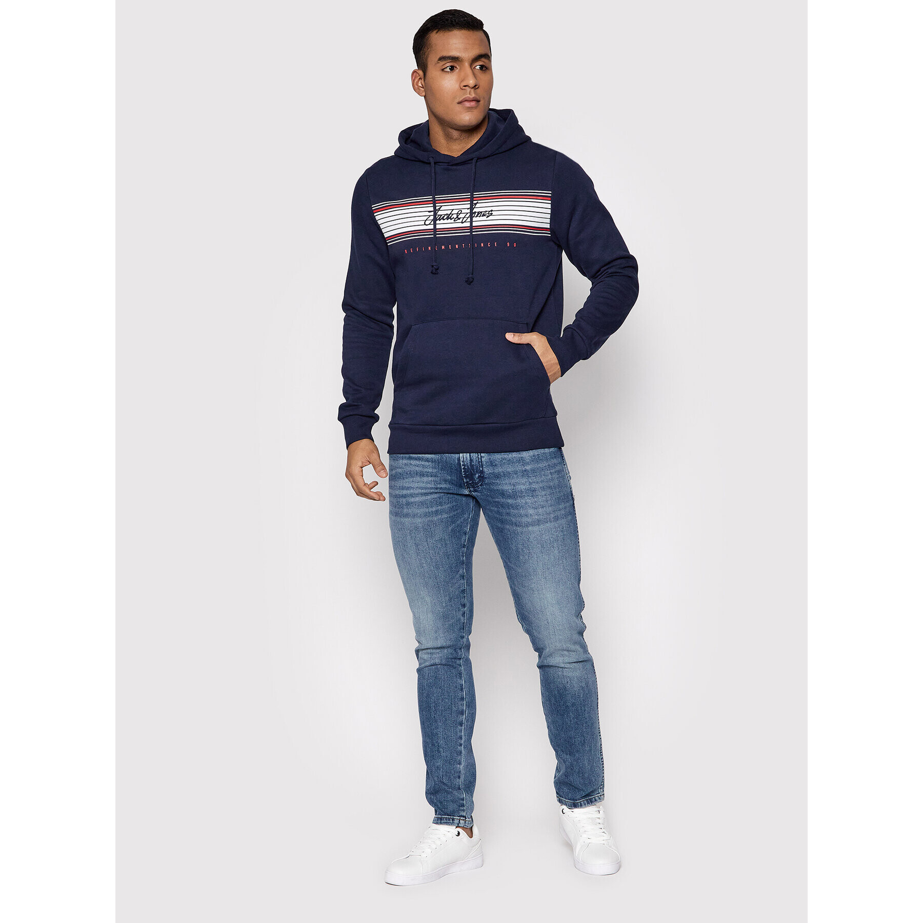 Jack&Jones Mikina Leo 12200768 Tmavomodrá Regular Fit - Pepit.cz