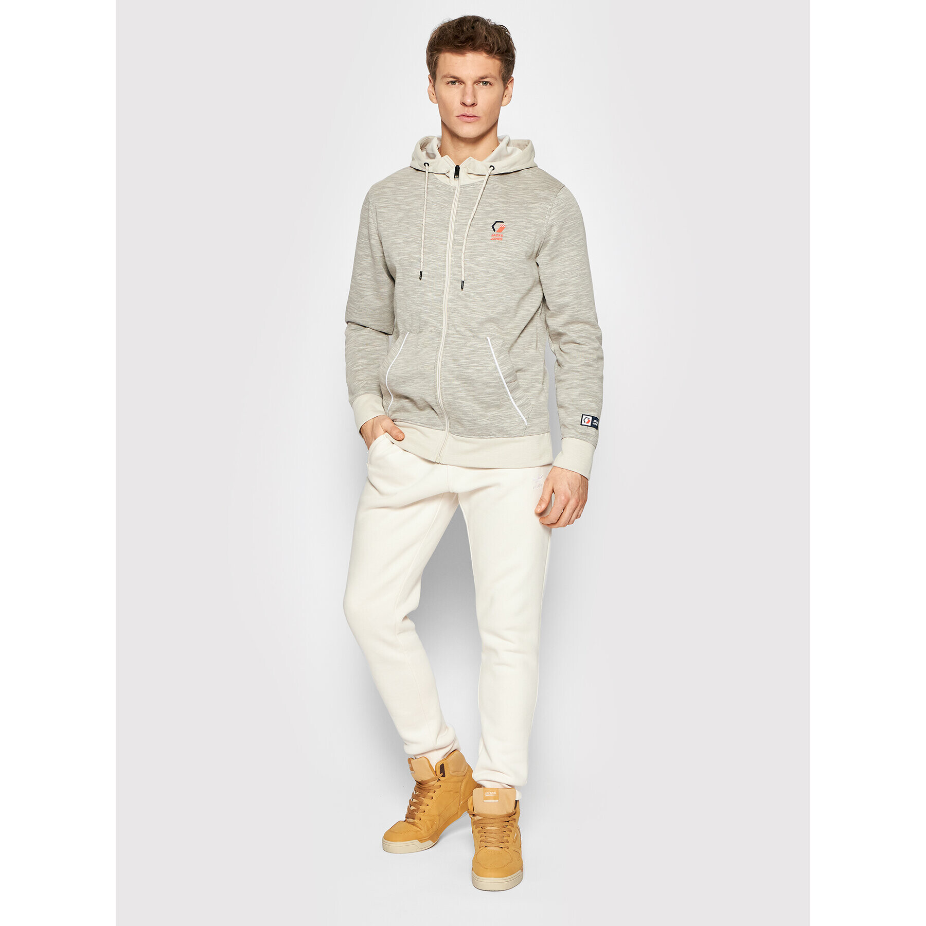 Jack&Jones Mikina Logan 12206340 Šedá Regular Fit - Pepit.cz