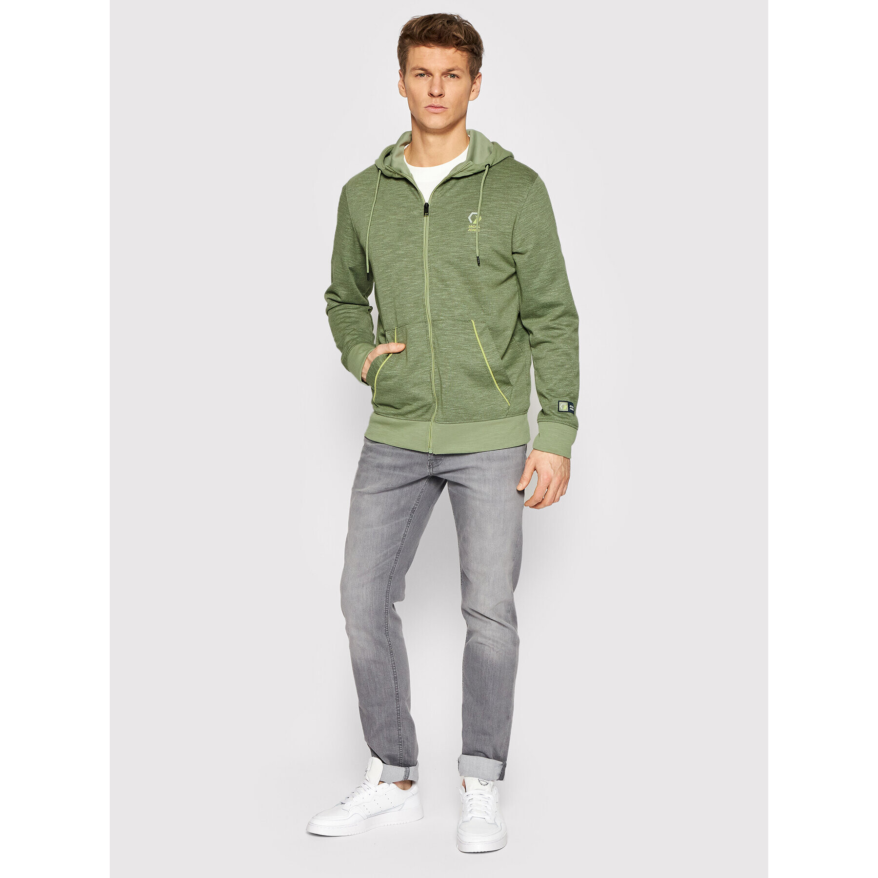 Jack&Jones Mikina Logan 12206340 Zelená Regular Fit - Pepit.cz