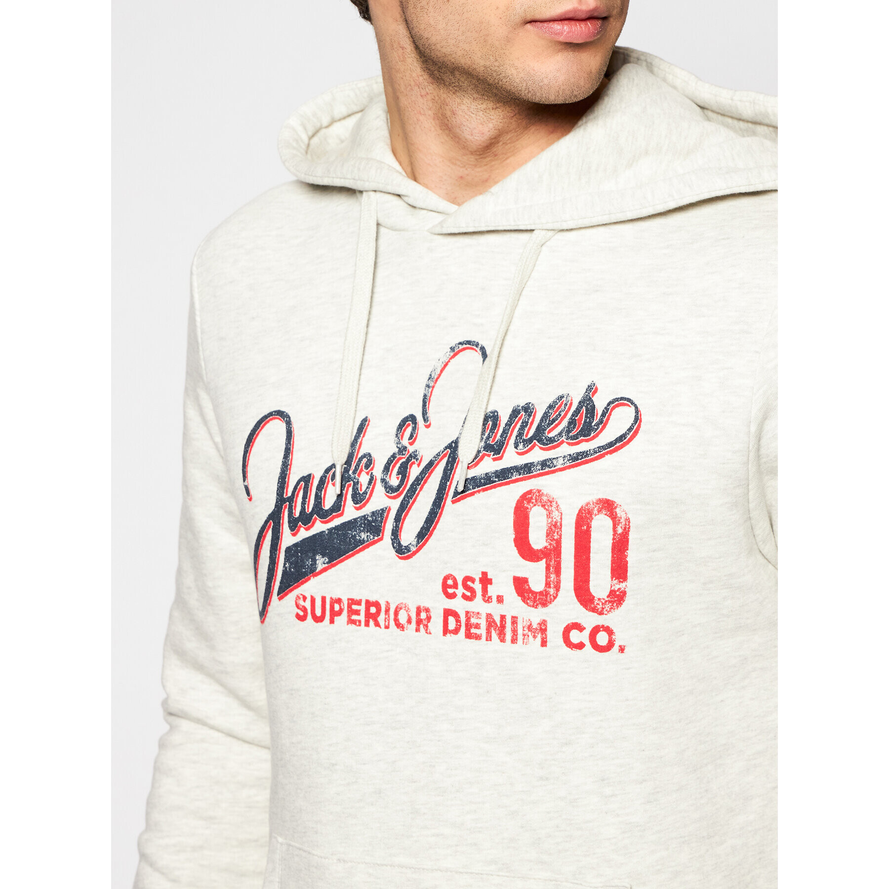 Jack&Jones Mikina Logo 12172349 Šedá Regular Fit - Pepit.cz