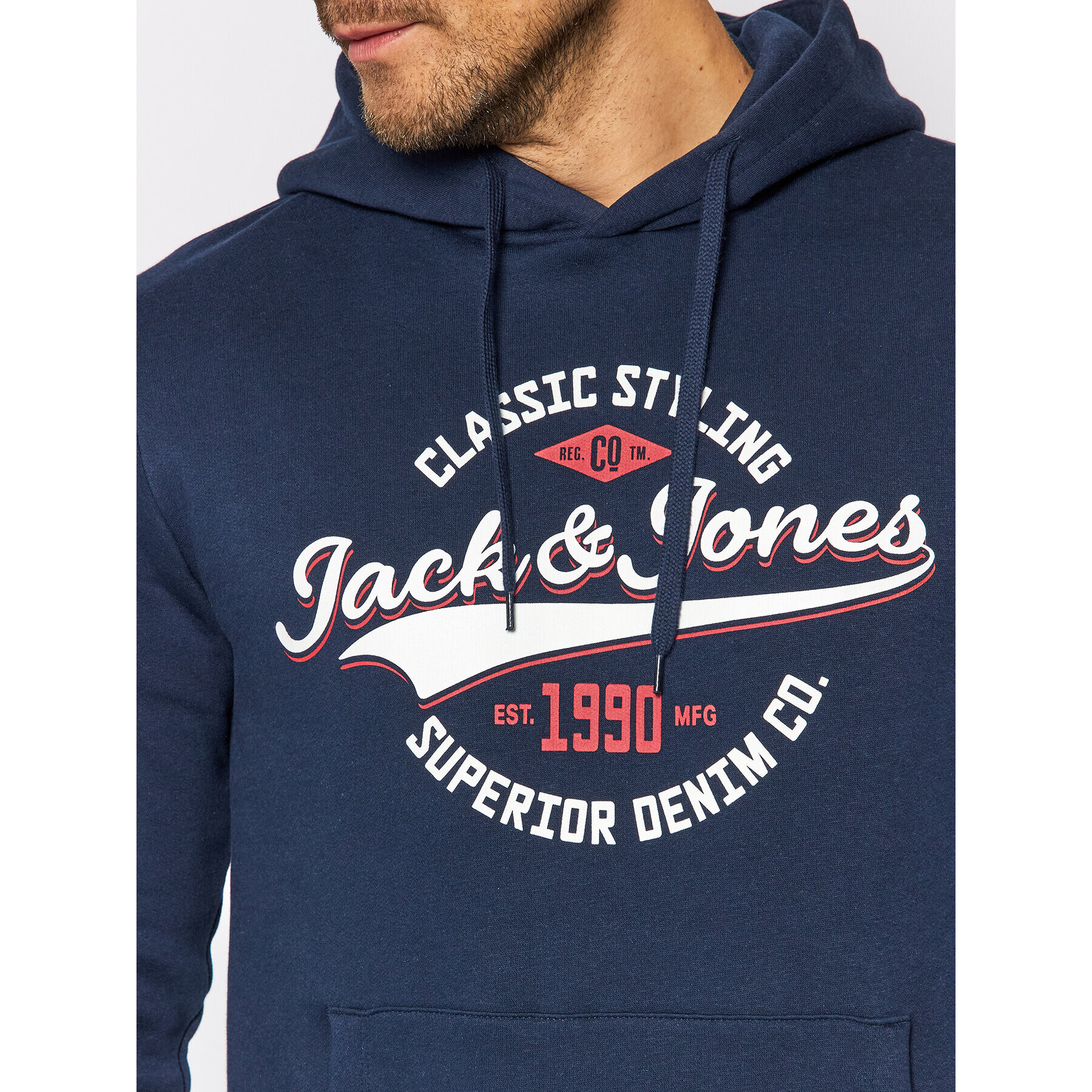 Jack&Jones Mikina Logo 12189736 Tmavomodrá Regular Fit - Pepit.cz