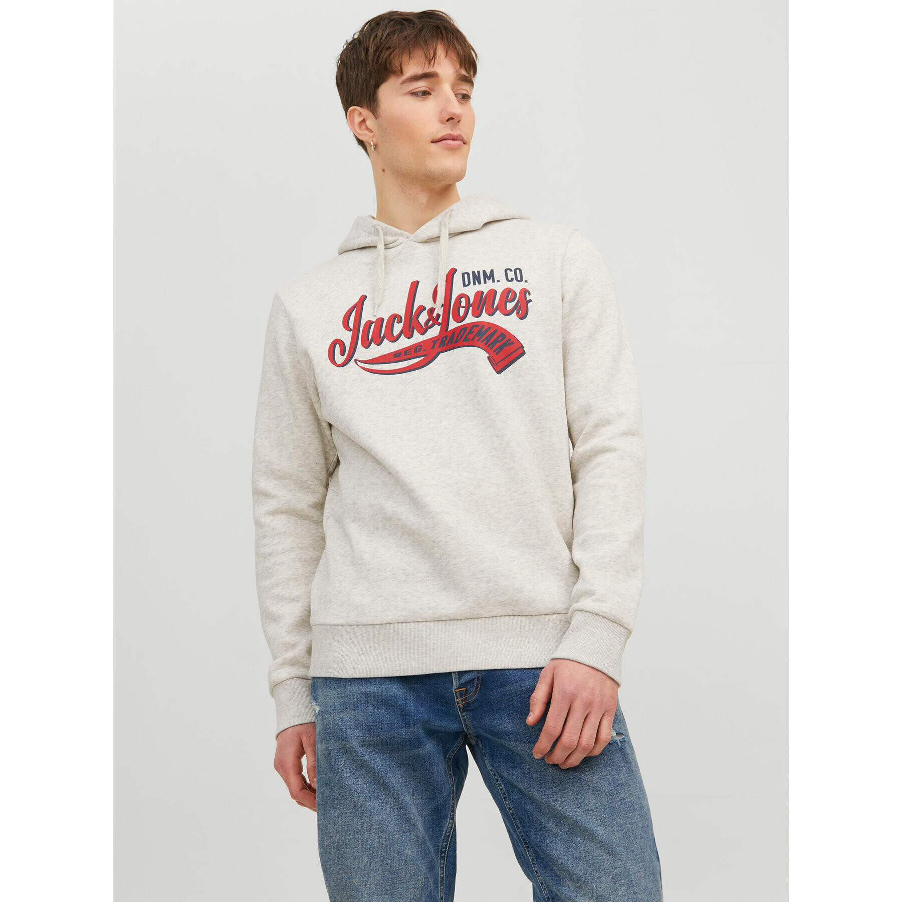 Jack&Jones Mikina Logo 12233597 Šedá Standard Fit - Pepit.cz