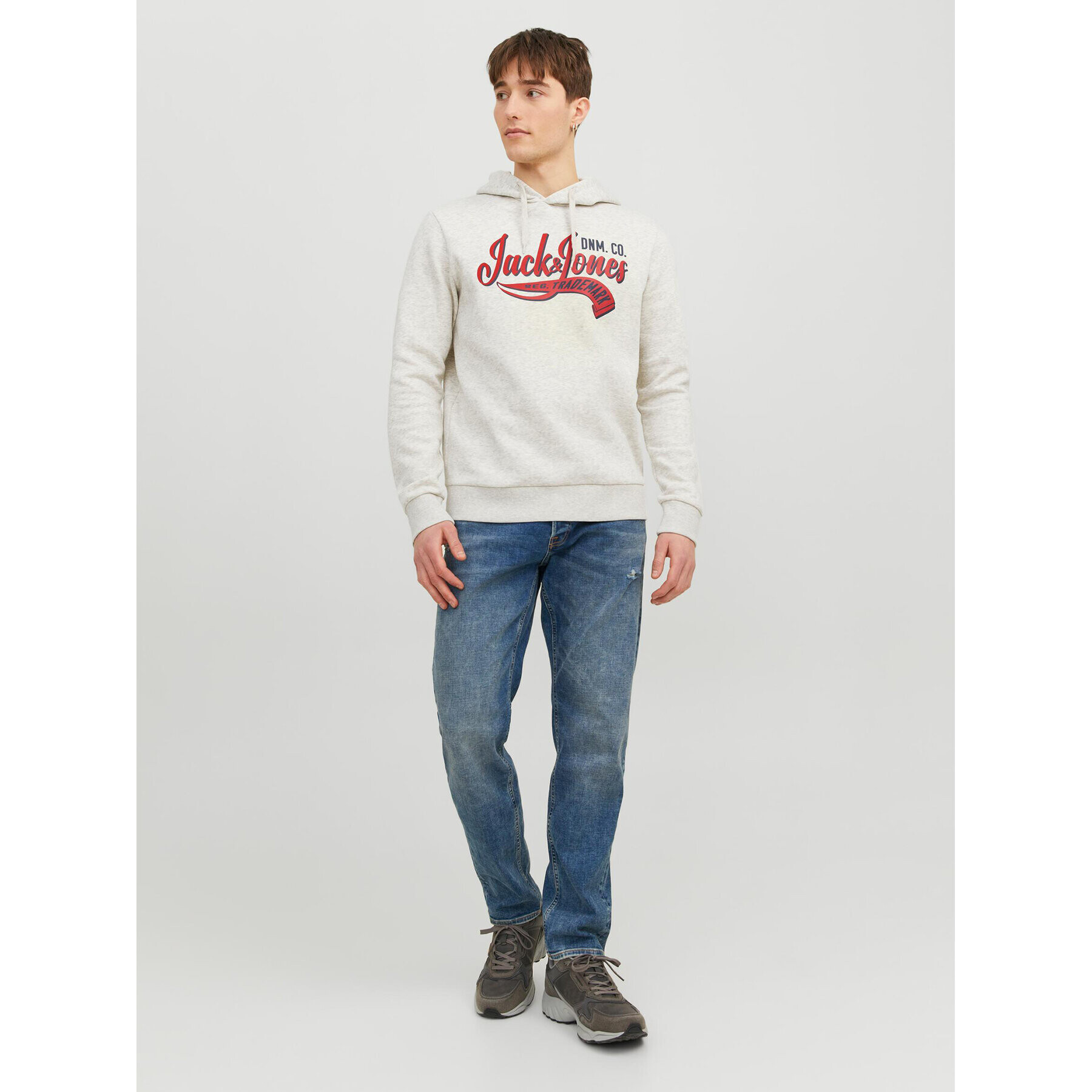 Jack&Jones Mikina Logo 12233597 Šedá Standard Fit - Pepit.cz