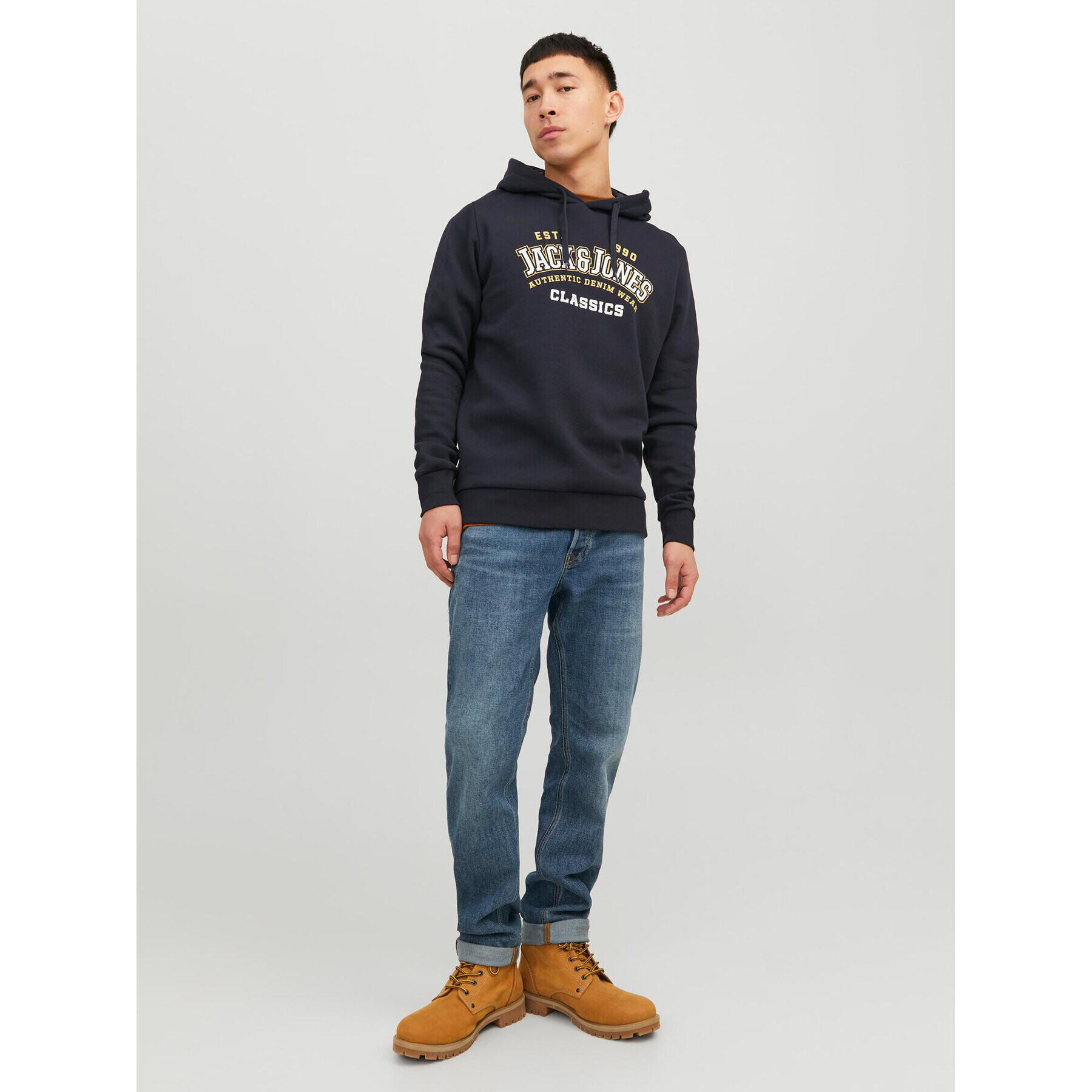 Jack&Jones Mikina Logo 12233597 Tmavomodrá Standard Fit - Pepit.cz