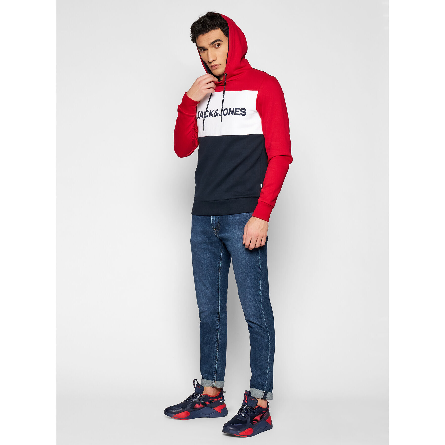 Jack&Jones Mikina Logo Blocking 12172344 Barevná Regular Fit - Pepit.cz