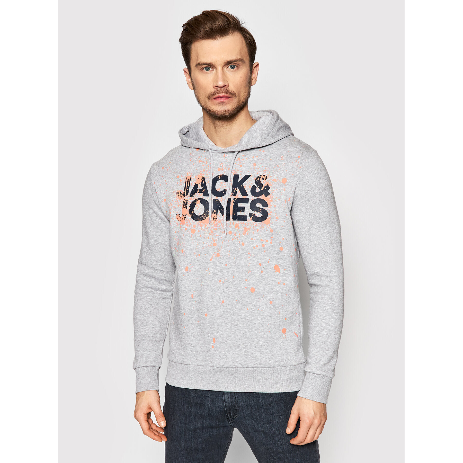 Jack&Jones Mikina New Splash 12200462 Šedá Regular Fit - Pepit.cz