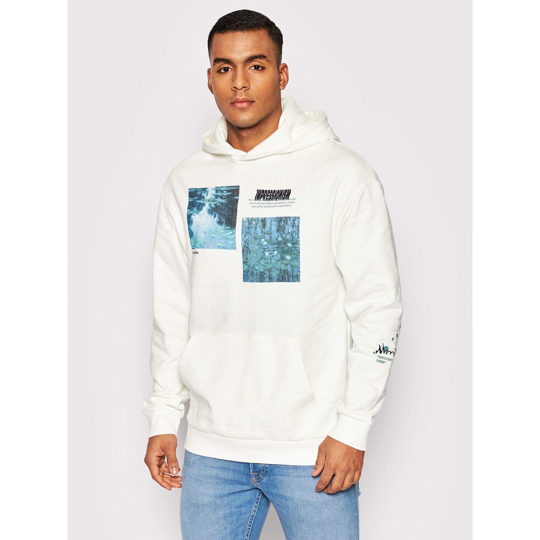 Jack&Jones Mikina Pioneer 12198344 Bílá Loose Fit - Pepit.cz