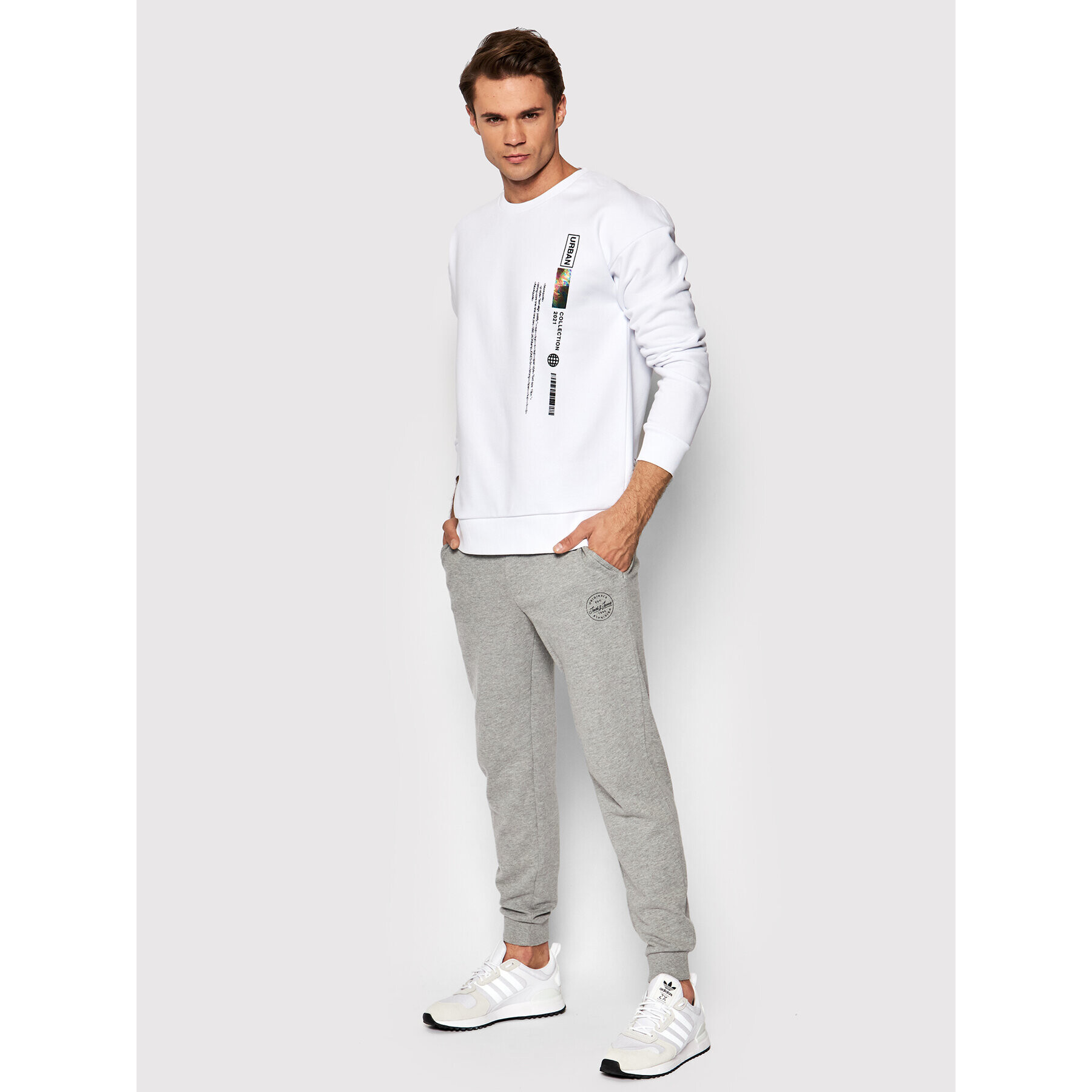 Jack&Jones Mikina Playlist 12200660 Bílá Relaxed Fit - Pepit.cz