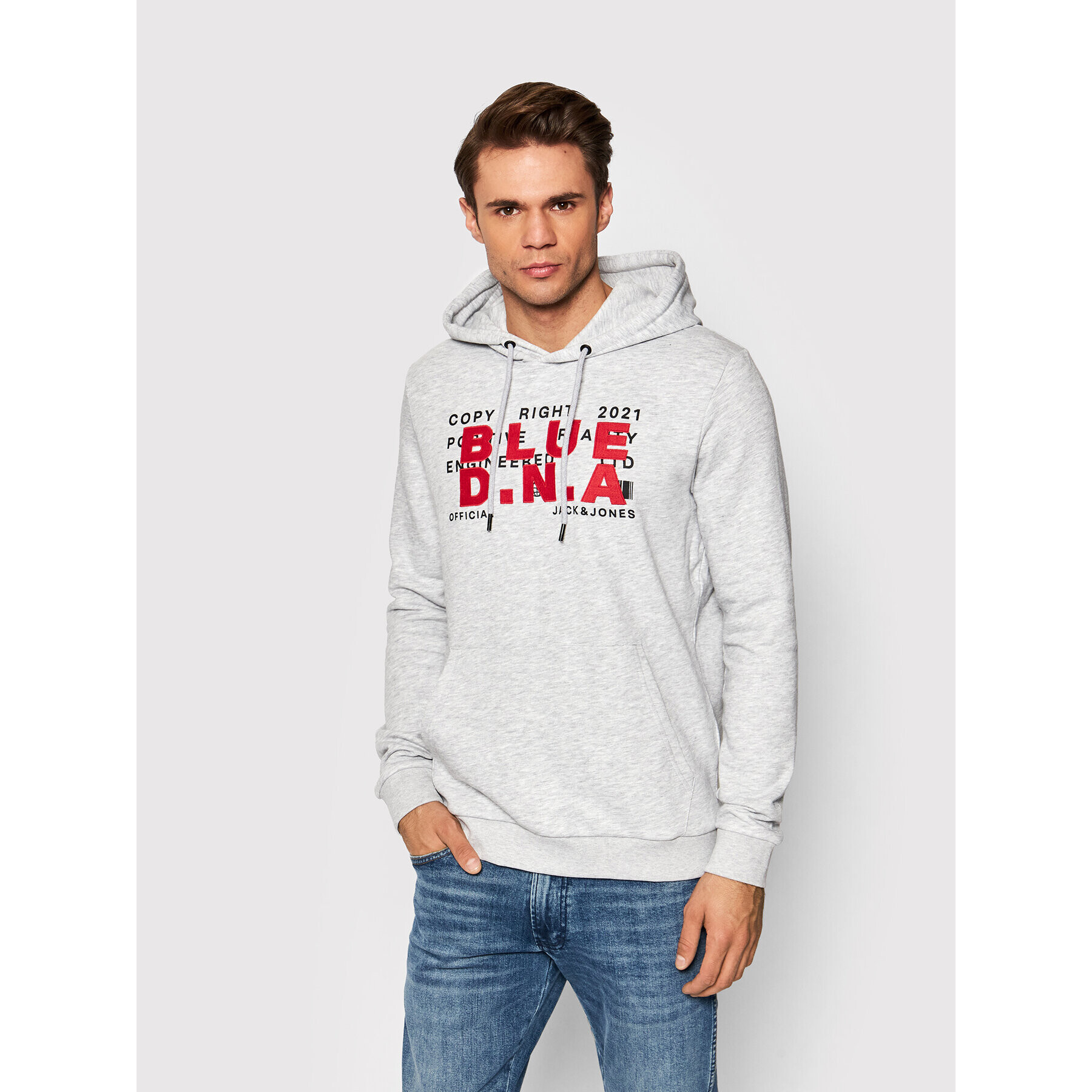 Jack&Jones Mikina River 12197950 Šedá Regular Fit - Pepit.cz