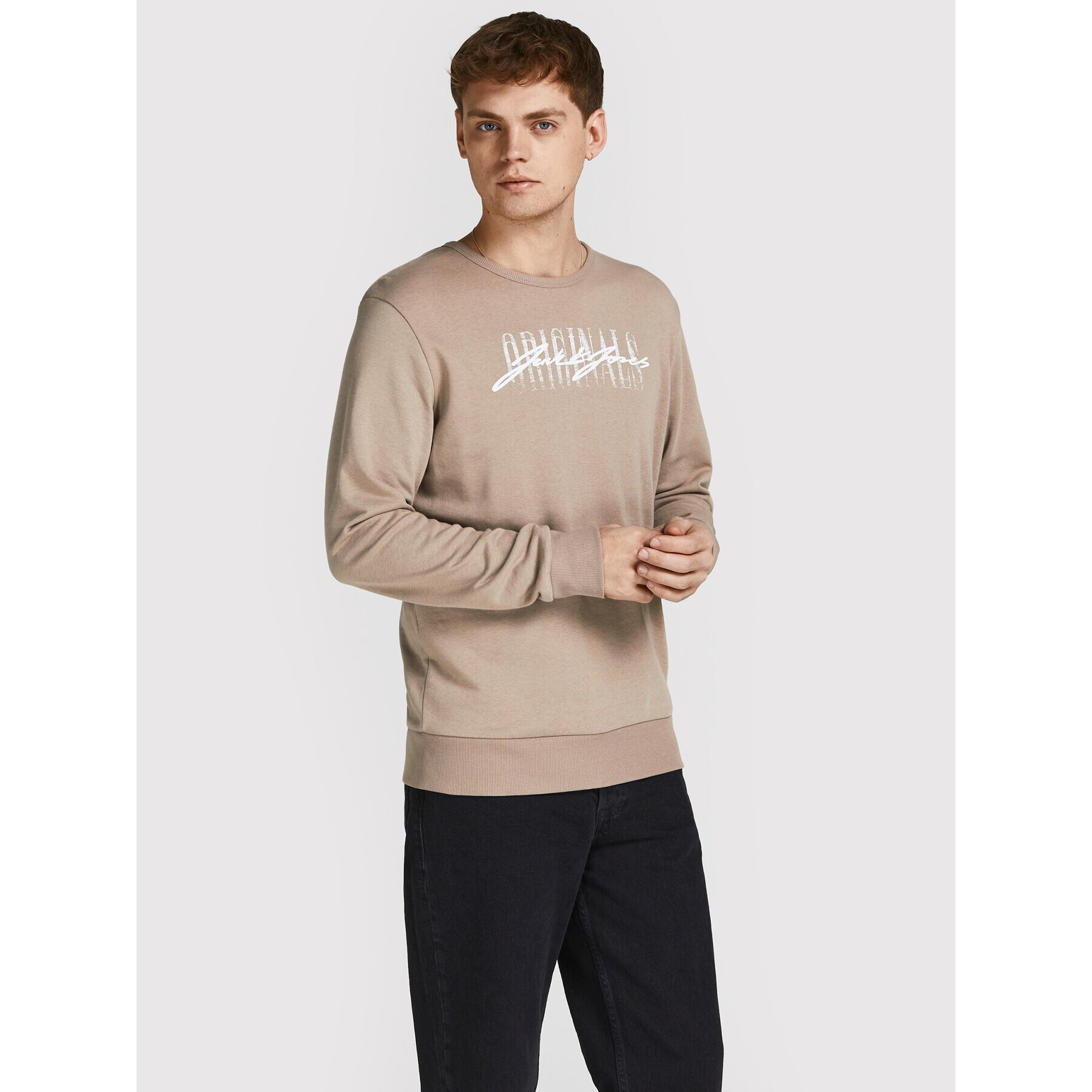 Jack&Jones Mikina Script 12205812 Hnědá Regular Fit - Pepit.cz