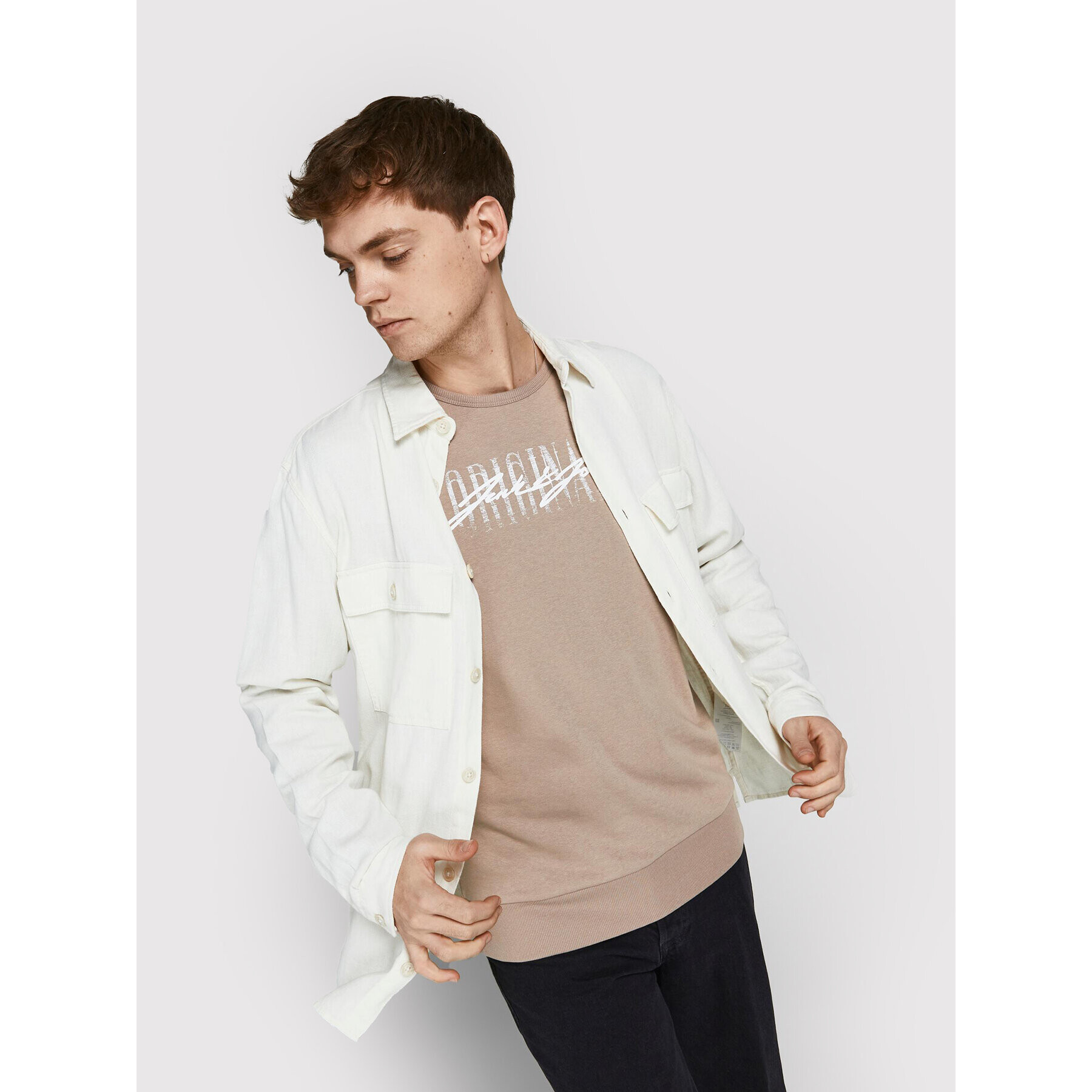 Jack&Jones Mikina Script 12205812 Hnědá Regular Fit - Pepit.cz