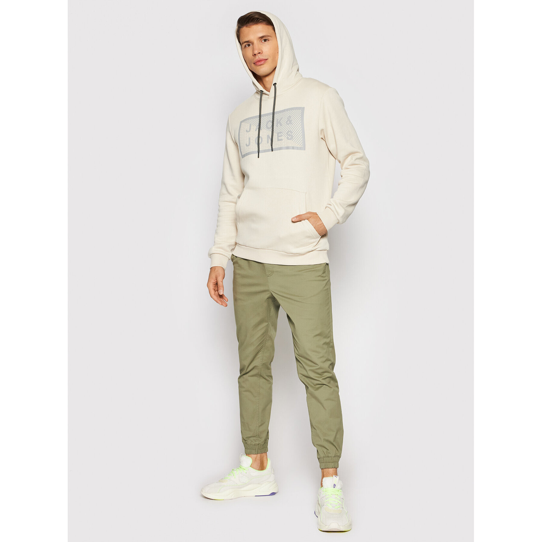 Jack&Jones Mikina Shawn 12195903 Béžová Regular Fit - Pepit.cz