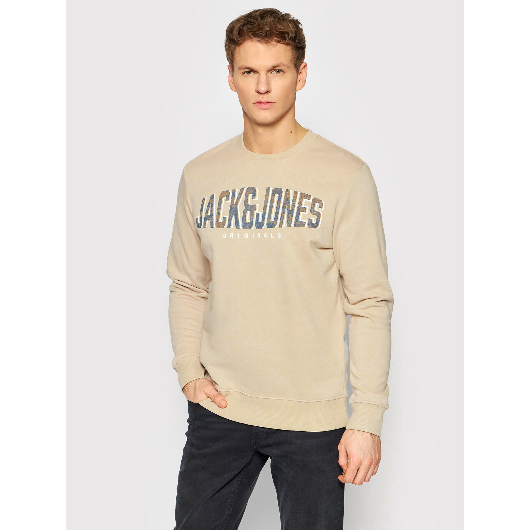 Jack&Jones Mikina Sprays 12205190 Béžová Regular Fit - Pepit.cz