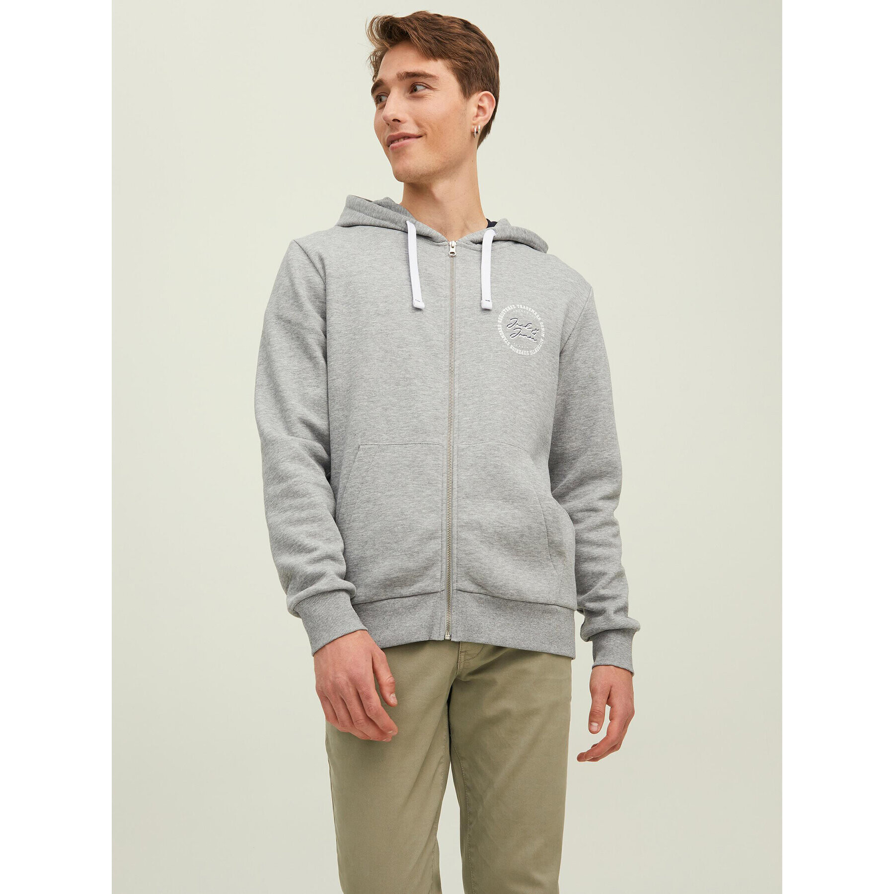 Jack&Jones Mikina Stamp 12211515 Šedá Regular Fit - Pepit.cz