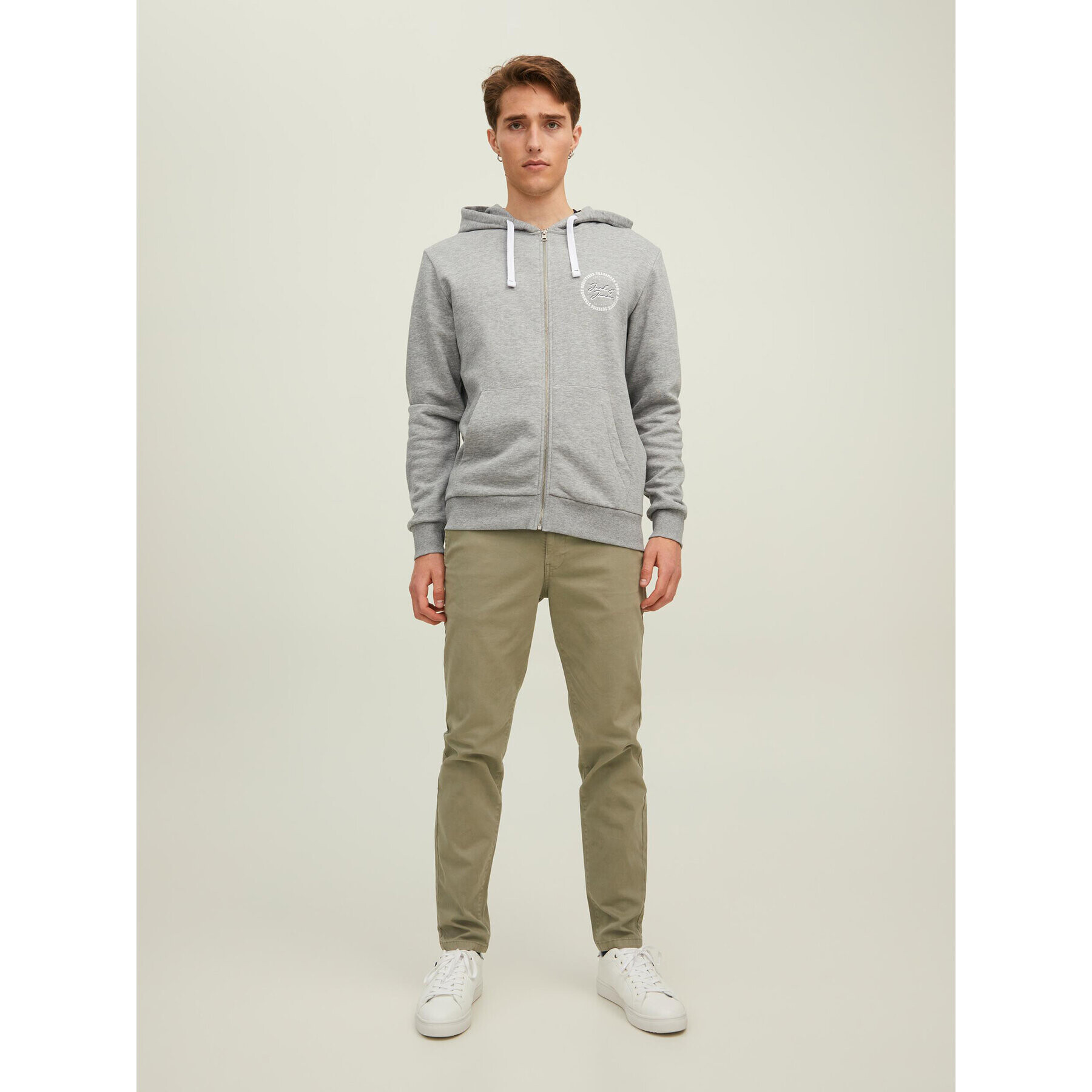 Jack&Jones Mikina Stamp 12211515 Šedá Regular Fit - Pepit.cz