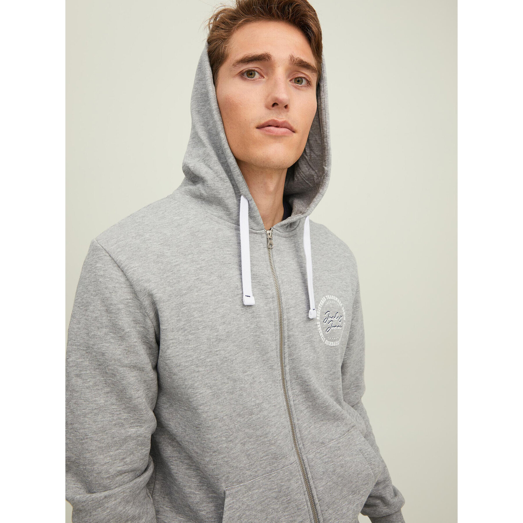 Jack&Jones Mikina Stamp 12211515 Šedá Regular Fit - Pepit.cz