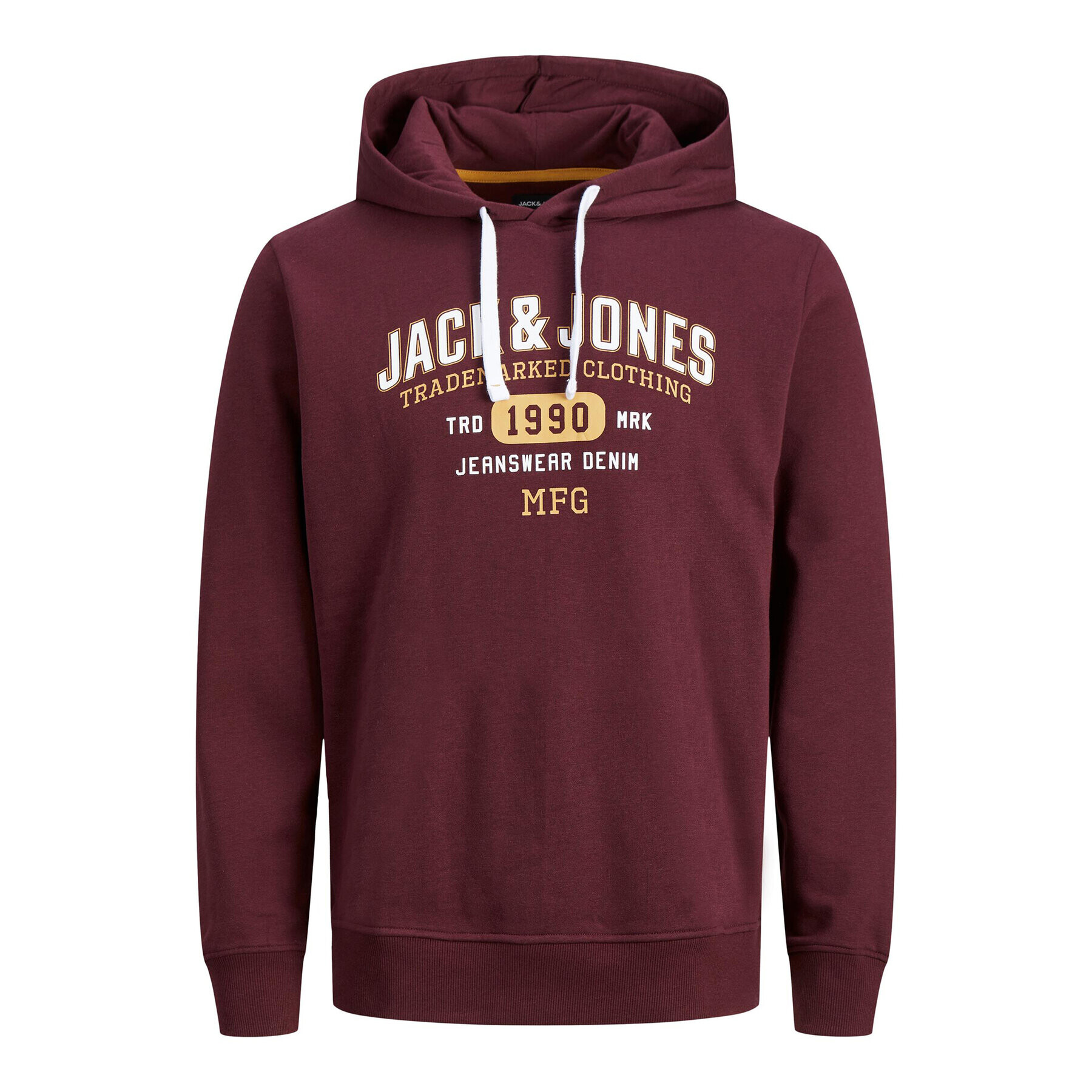 Jack&Jones Mikina Stamp 12211551 Bordó Regular Fit - Pepit.cz