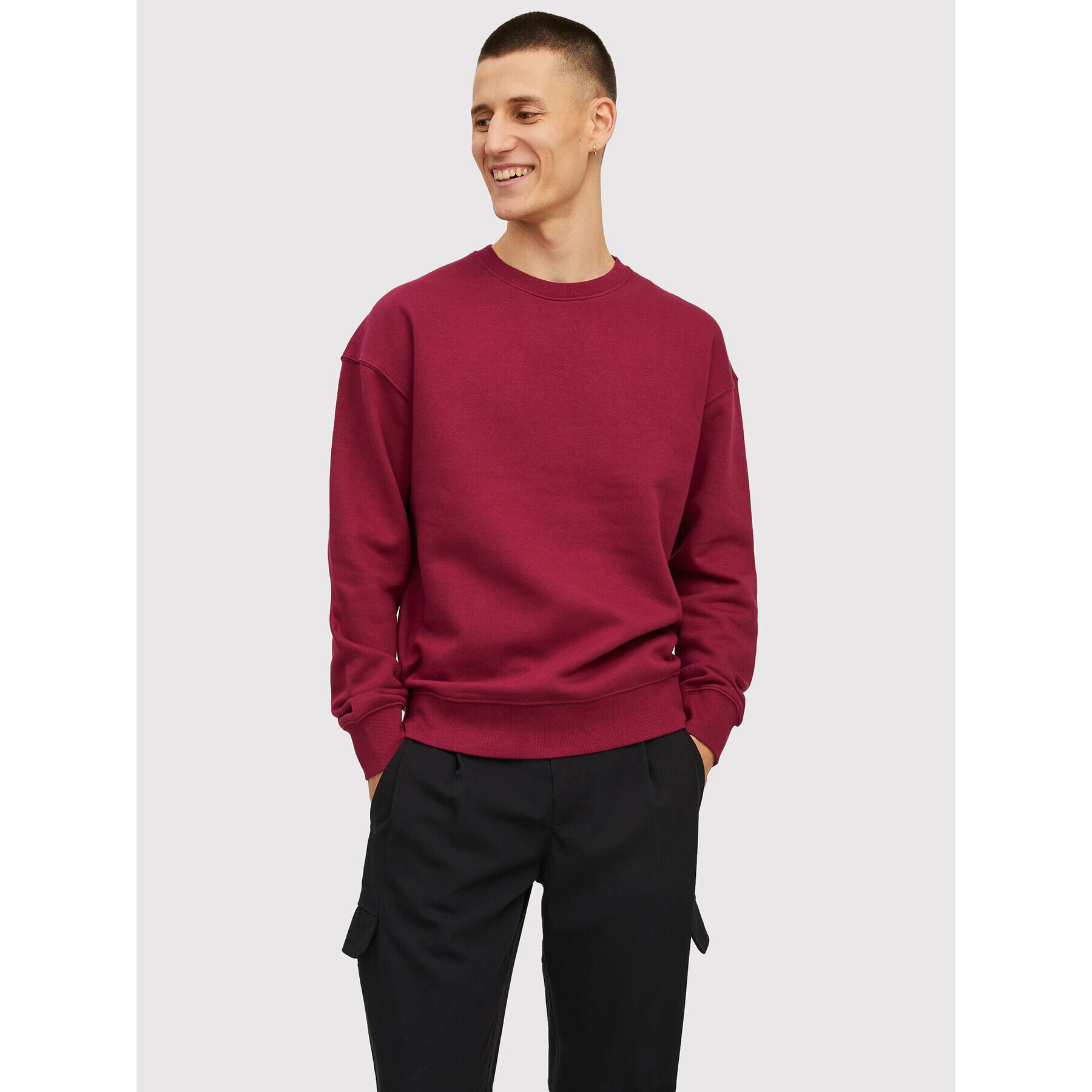 Jack&Jones Mikina Star 12208182 Bordó Regular Fit - Pepit.cz