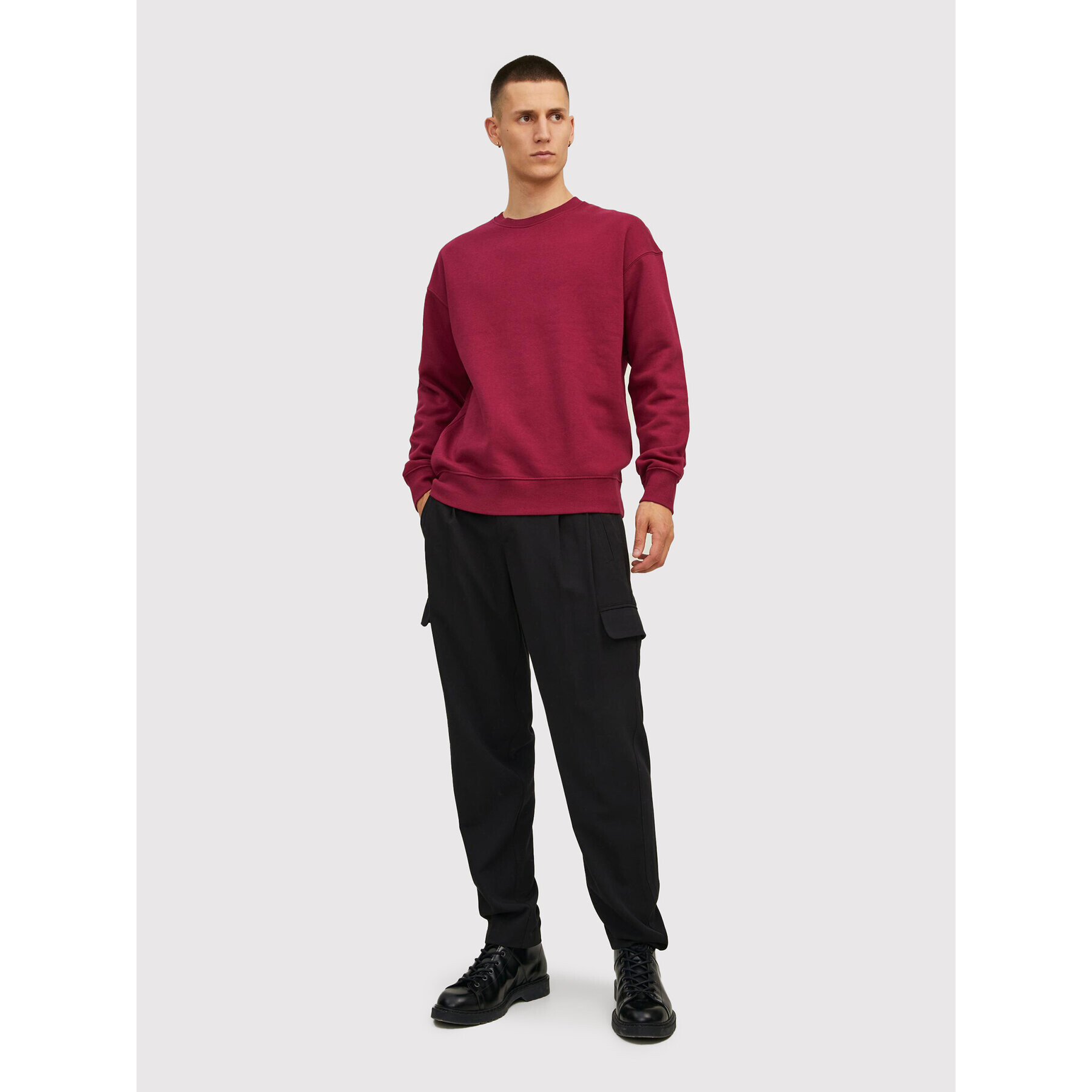 Jack&Jones Mikina Star 12208182 Bordó Regular Fit - Pepit.cz