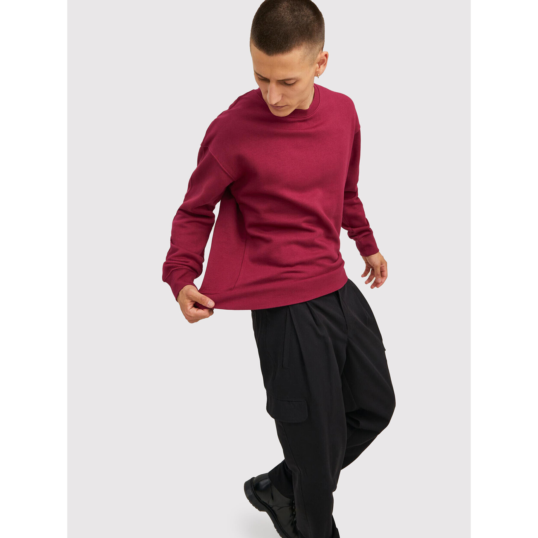 Jack&Jones Mikina Star 12208182 Bordó Regular Fit - Pepit.cz