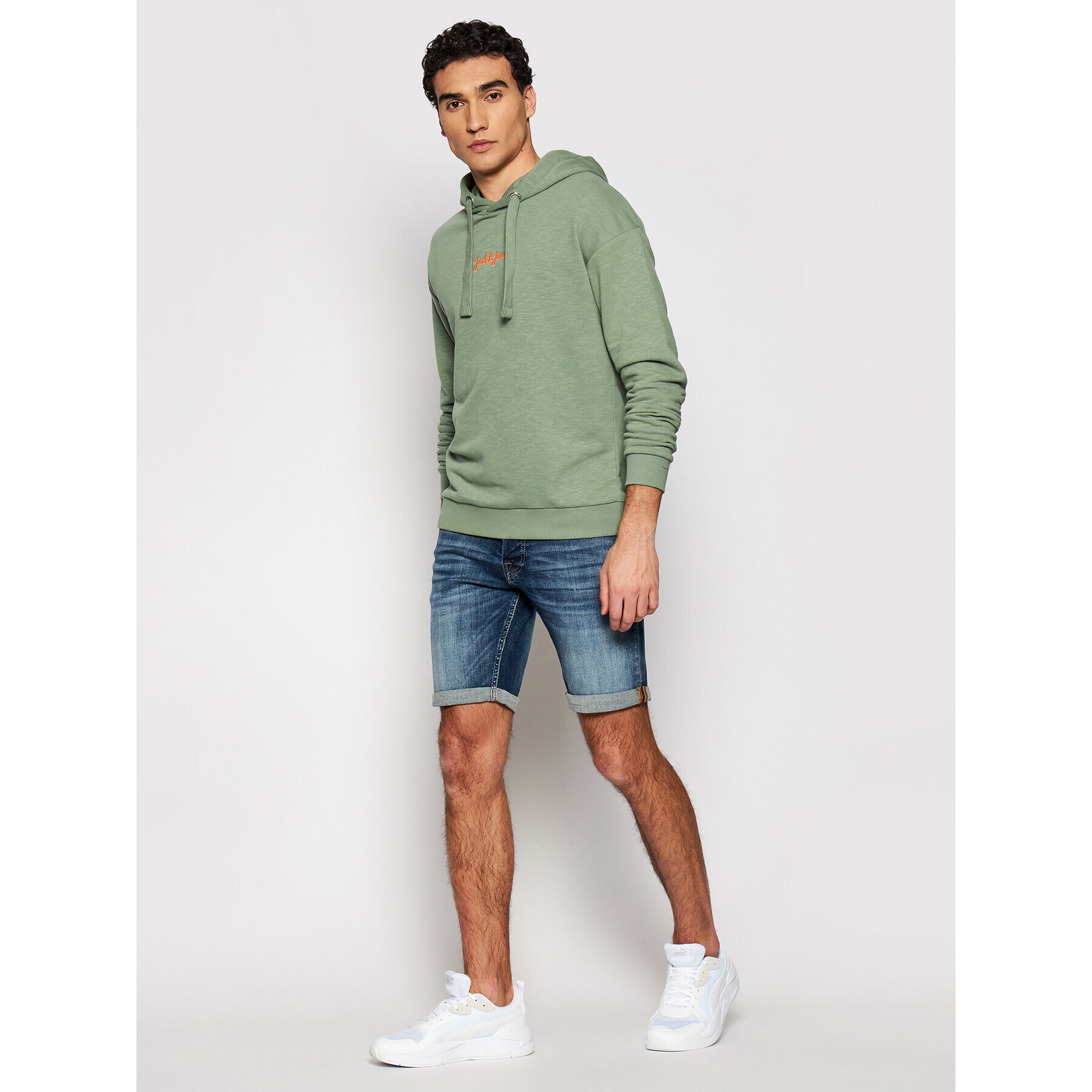 Jack&Jones Mikina Stockholm 12186285 Zelená Relaxed Fit - Pepit.cz