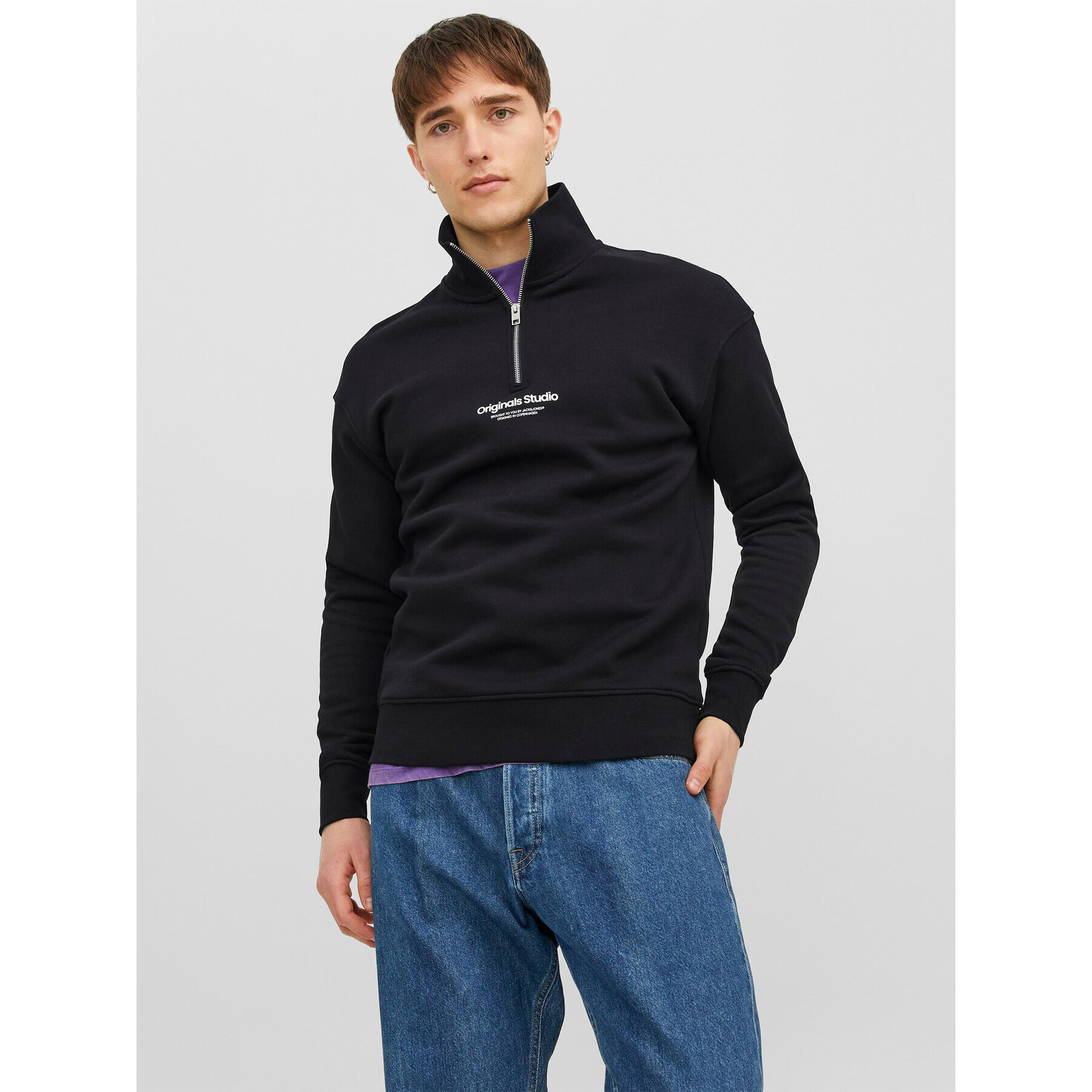 Jack&Jones Mikina Vesterbro 12241777 Černá Relaxed Fit - Pepit.cz