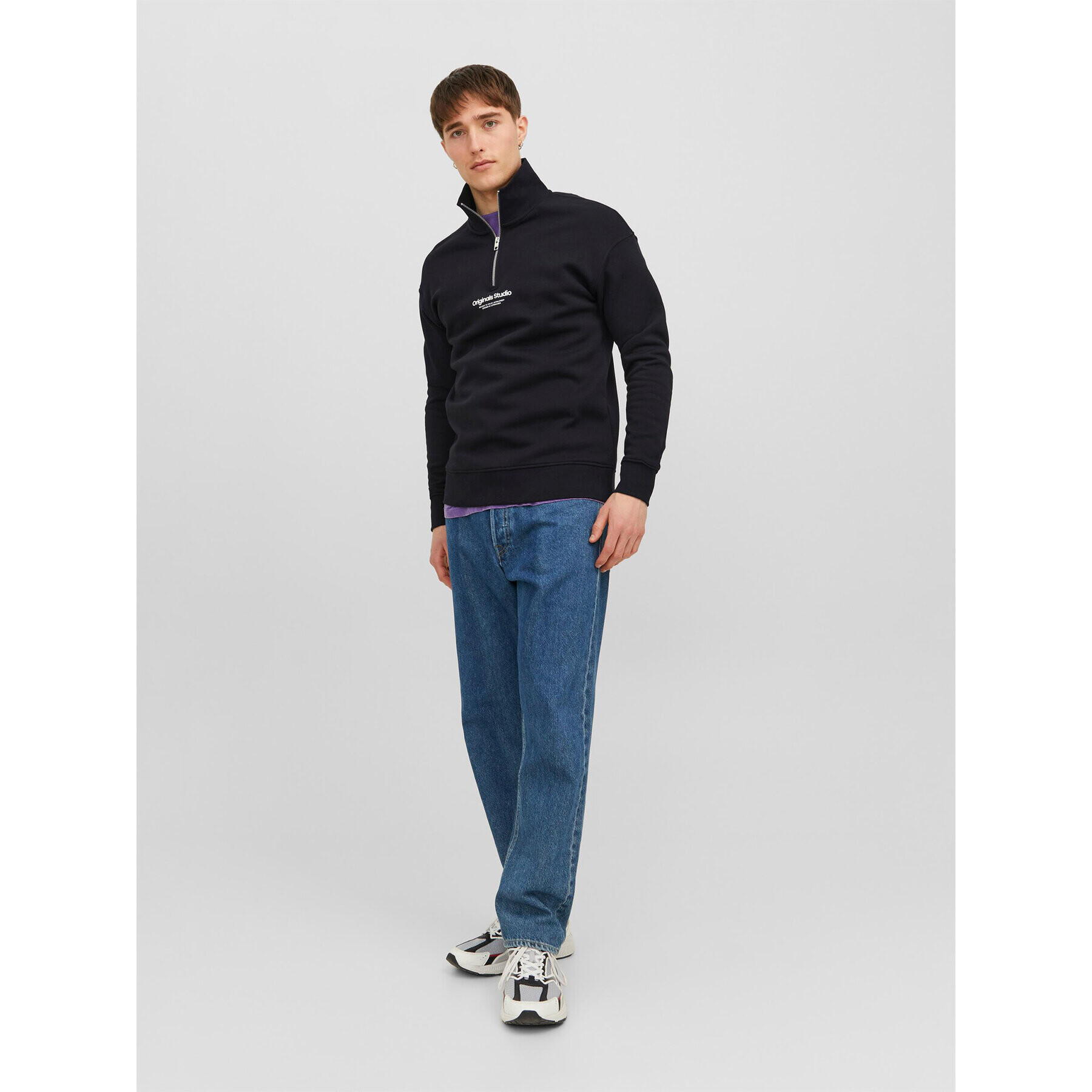 Jack&Jones Mikina Vesterbro 12241777 Černá Relaxed Fit - Pepit.cz