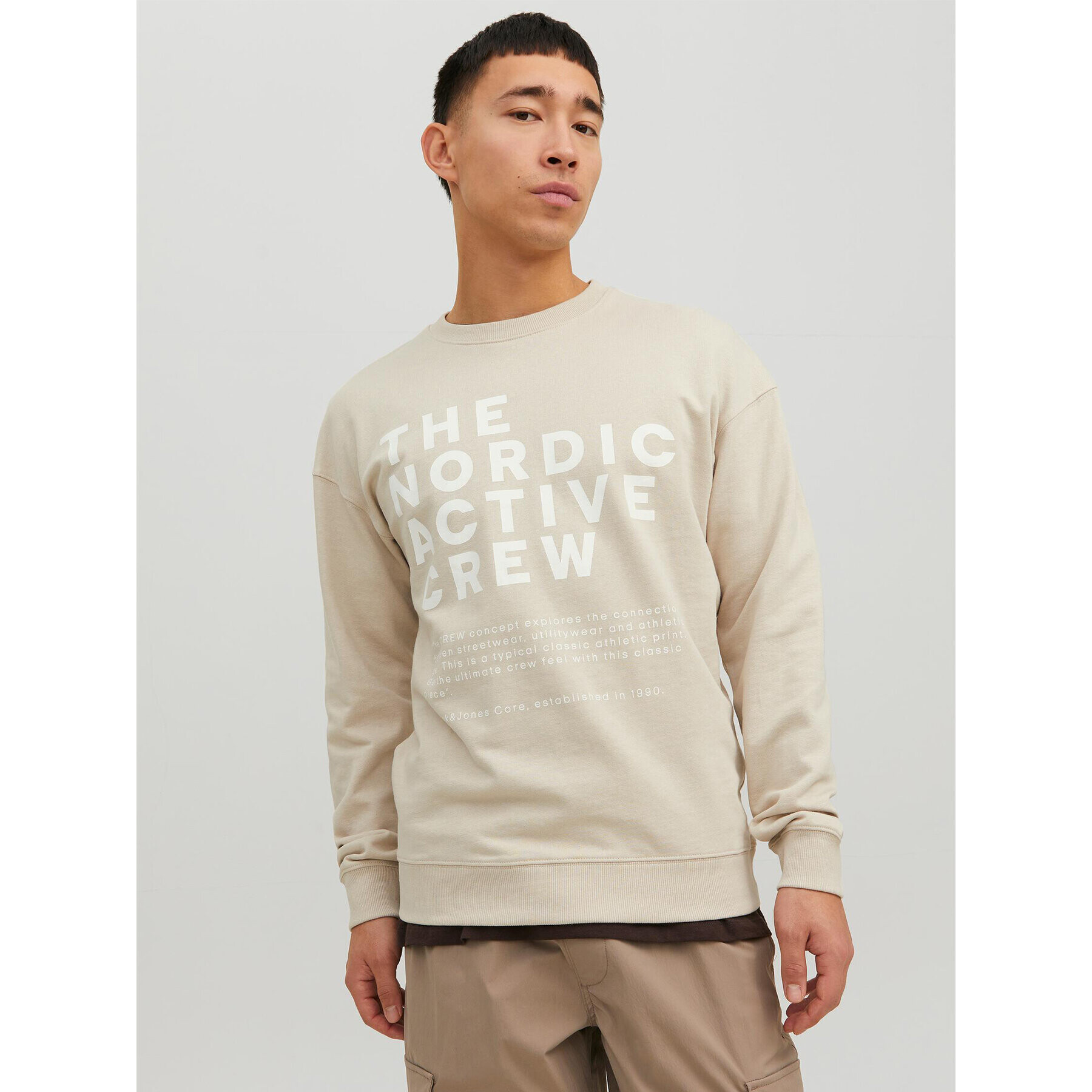 Jack&Jones Mikina Vibes 12233593 Béžová Relaxed Fit - Pepit.cz