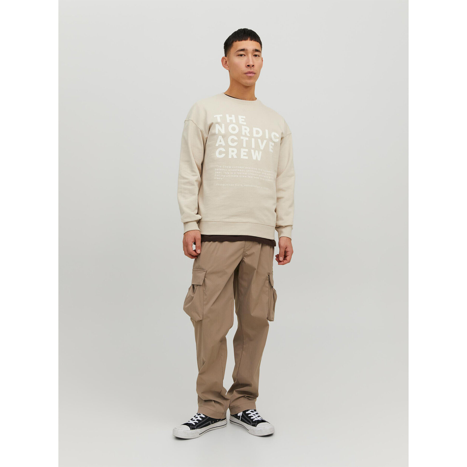 Jack&Jones Mikina Vibes 12233593 Béžová Relaxed Fit - Pepit.cz