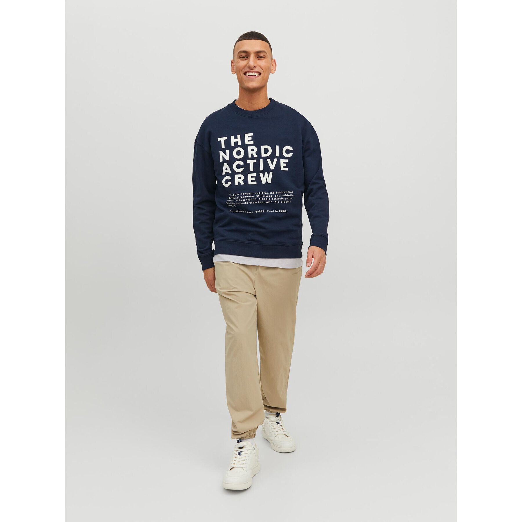 Jack&Jones Mikina Vibes 12233593 Tmavomodrá Relaxed Fit - Pepit.cz