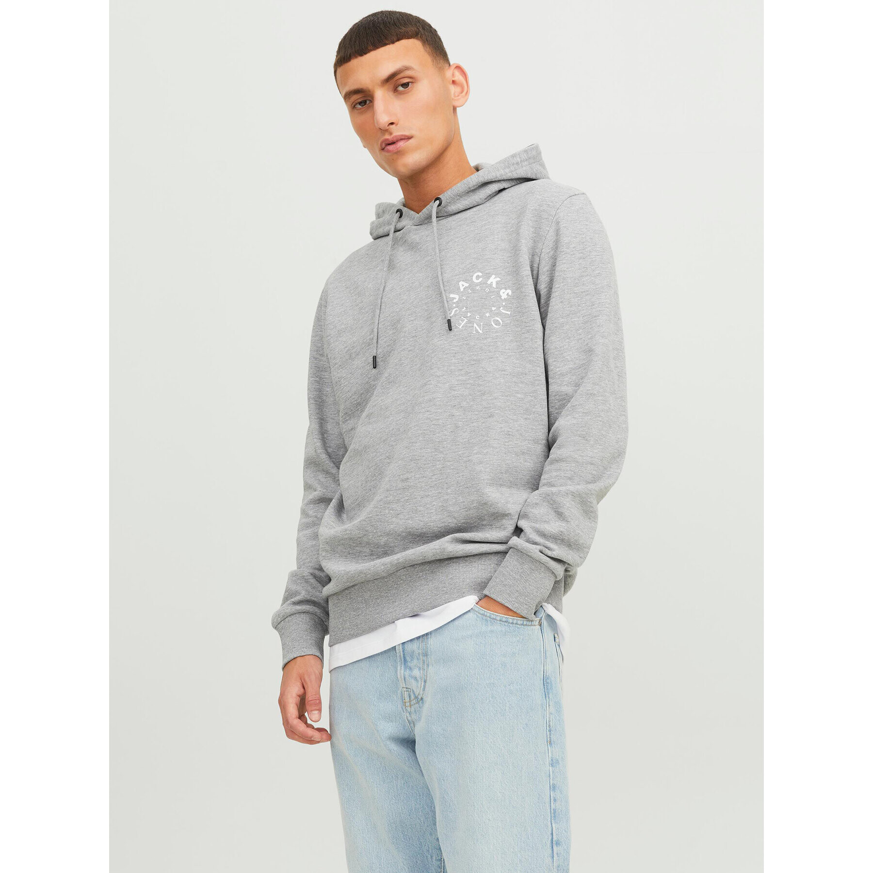 Jack&Jones Mikina Warrior 12242543 Šedá Regular Fit - Pepit.cz