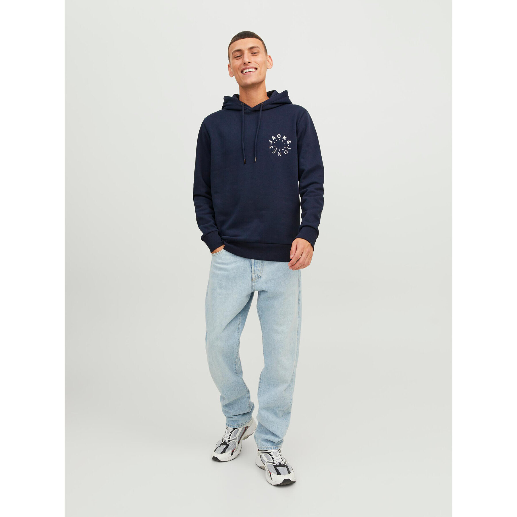 Jack&Jones Mikina Warrior 12242543 Tmavomodrá Regular Fit - Pepit.cz