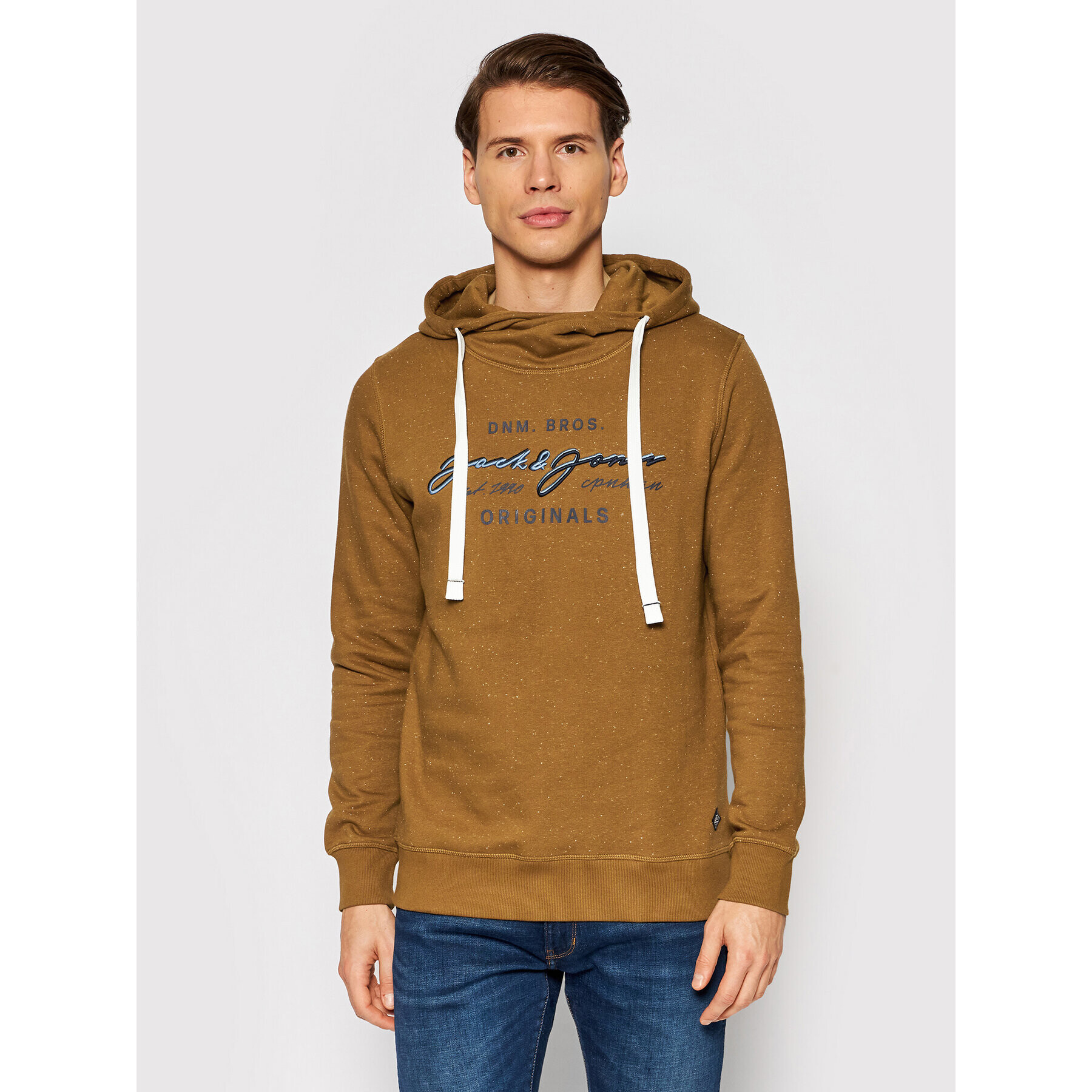 Jack&Jones Mikina Woods 12193647 Hnědá Standard Fit - Pepit.cz