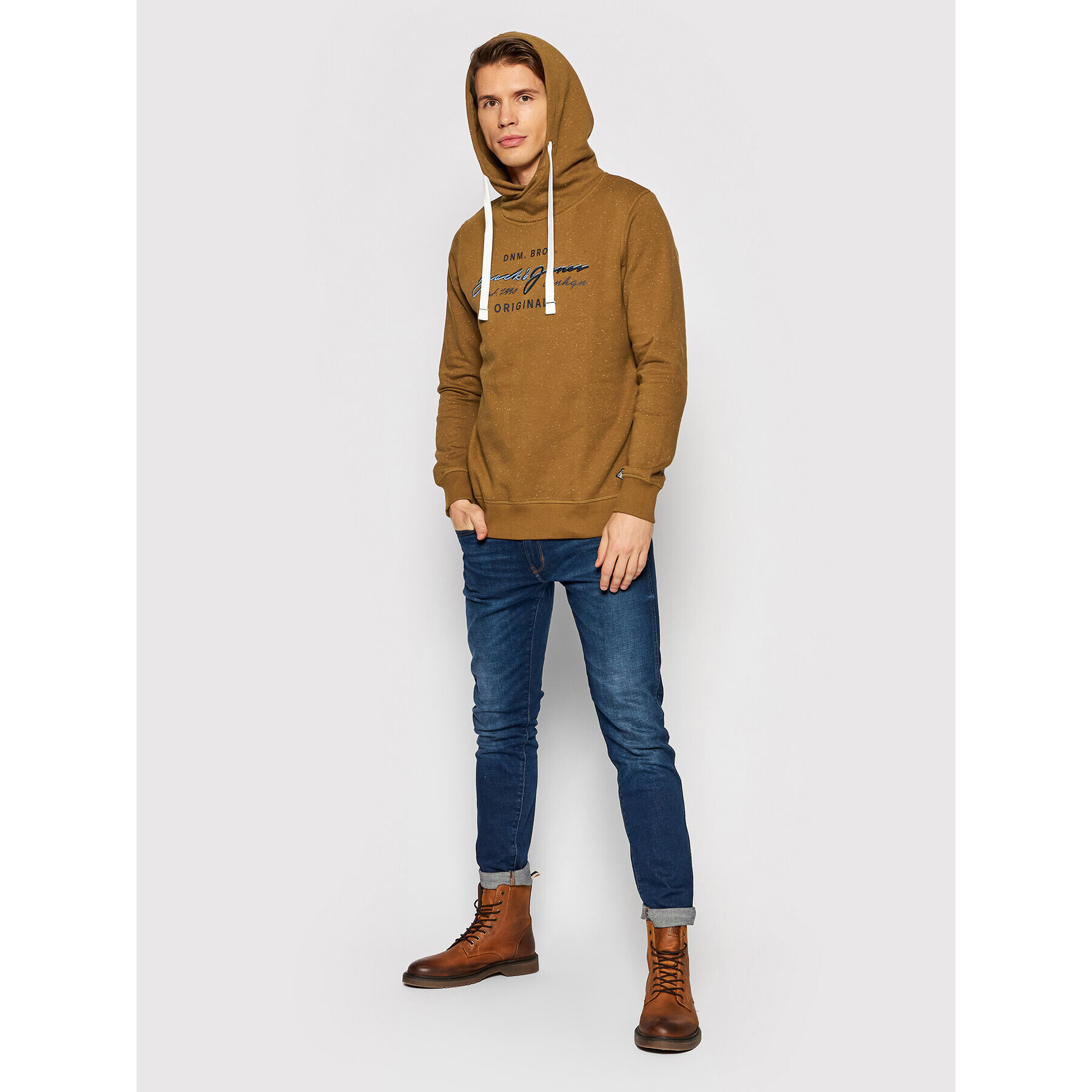 Jack&Jones Mikina Woods 12193647 Hnědá Standard Fit - Pepit.cz