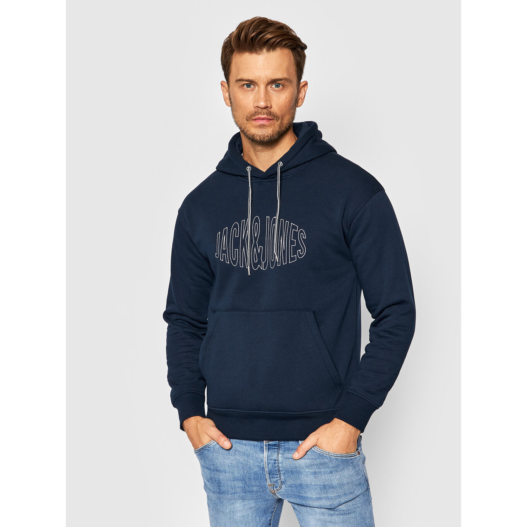 Jack&Jones Mikina World 12194082 Tmavomodrá Regular Fit - Pepit.cz