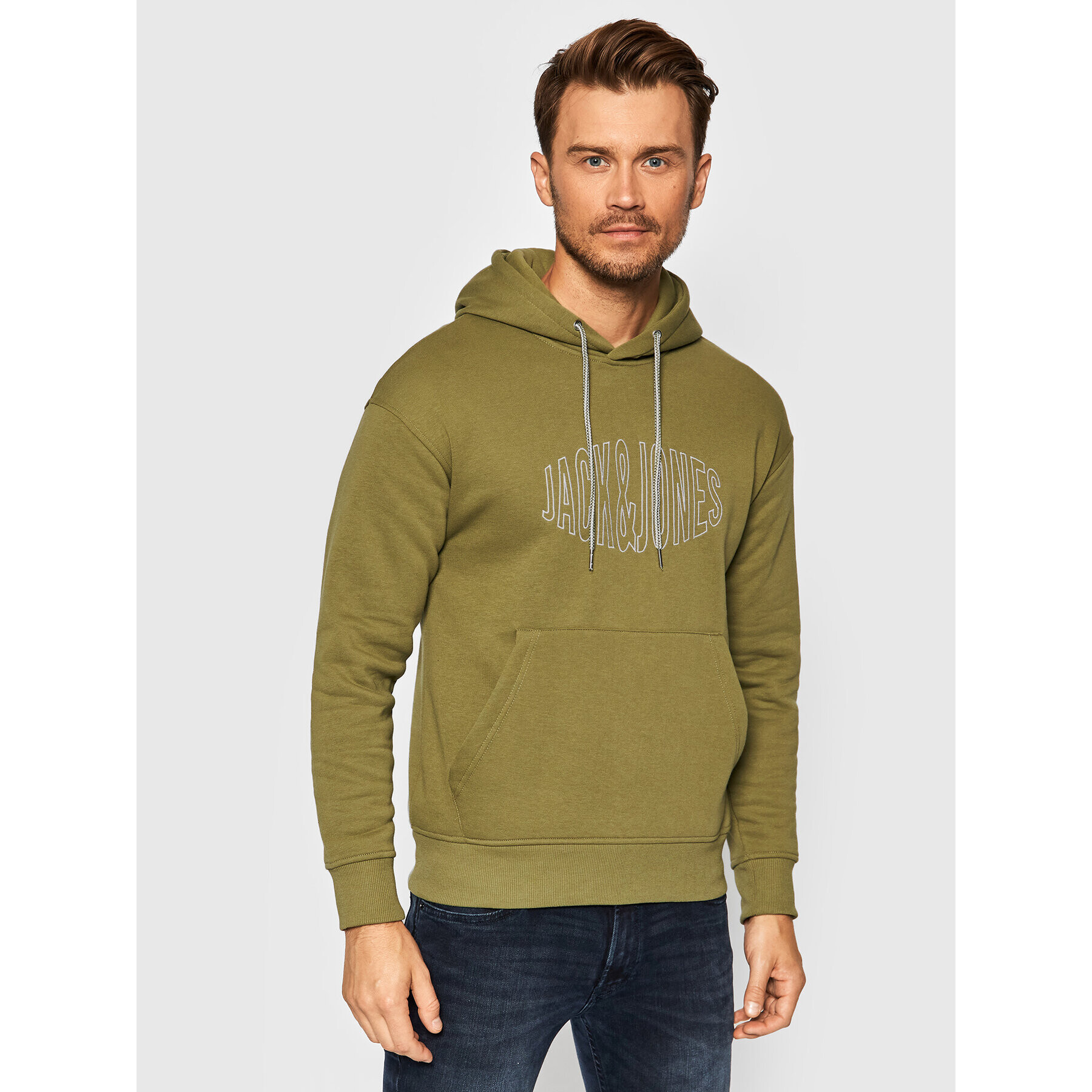 Jack&Jones Mikina World 12194082 Zelená Regular Fit - Pepit.cz