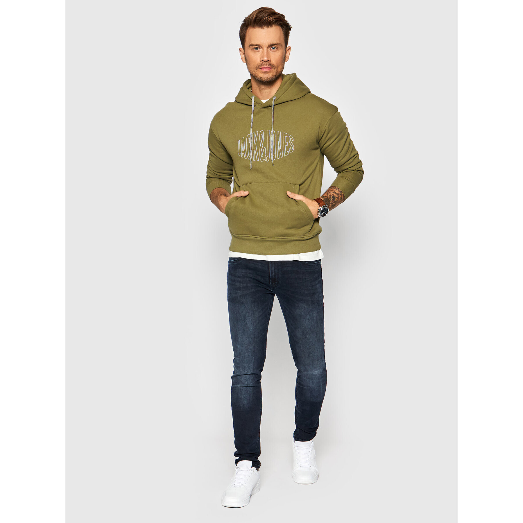 Jack&Jones Mikina World 12194082 Zelená Regular Fit - Pepit.cz